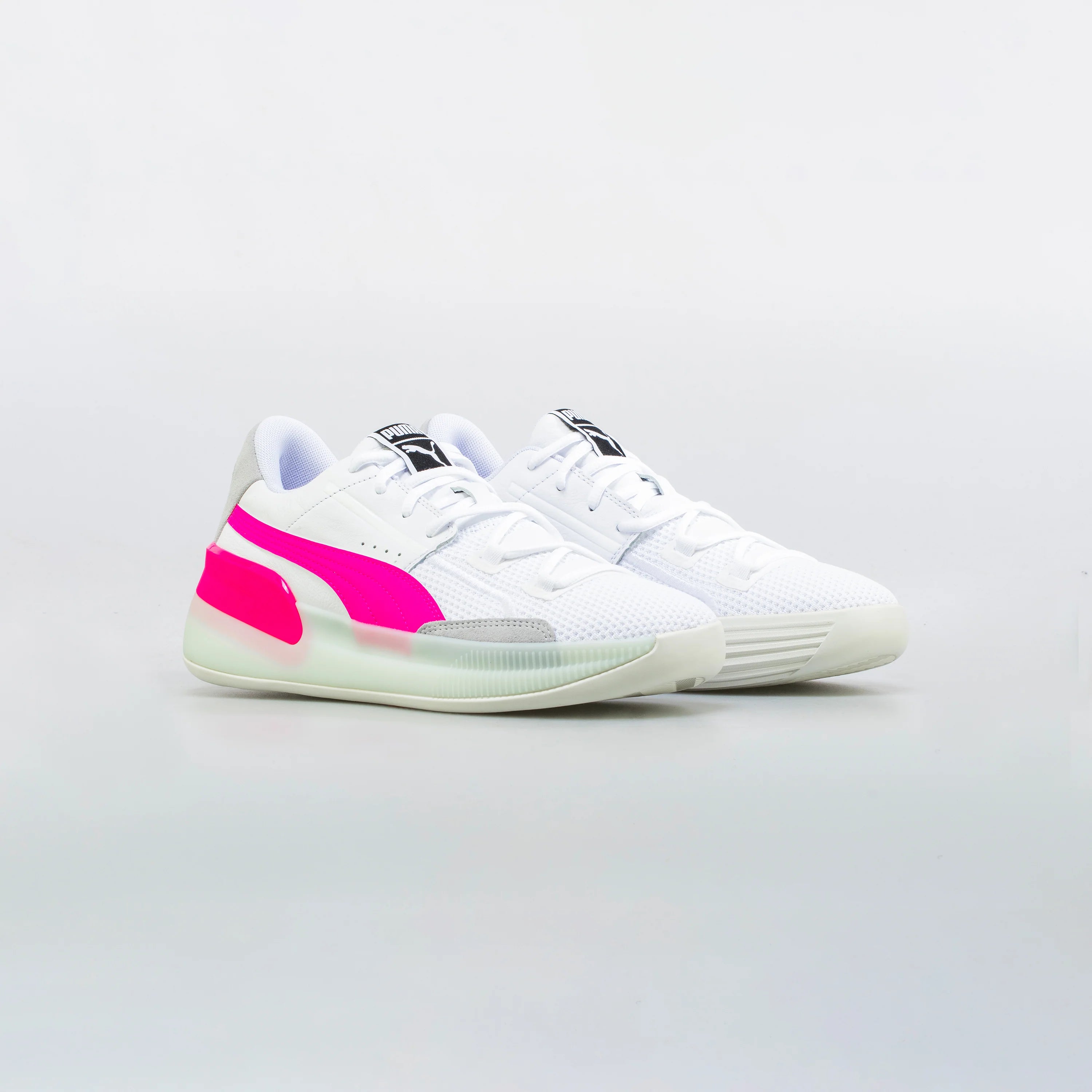 Clyde Hardwood Mens Basketball Shoe White Pink