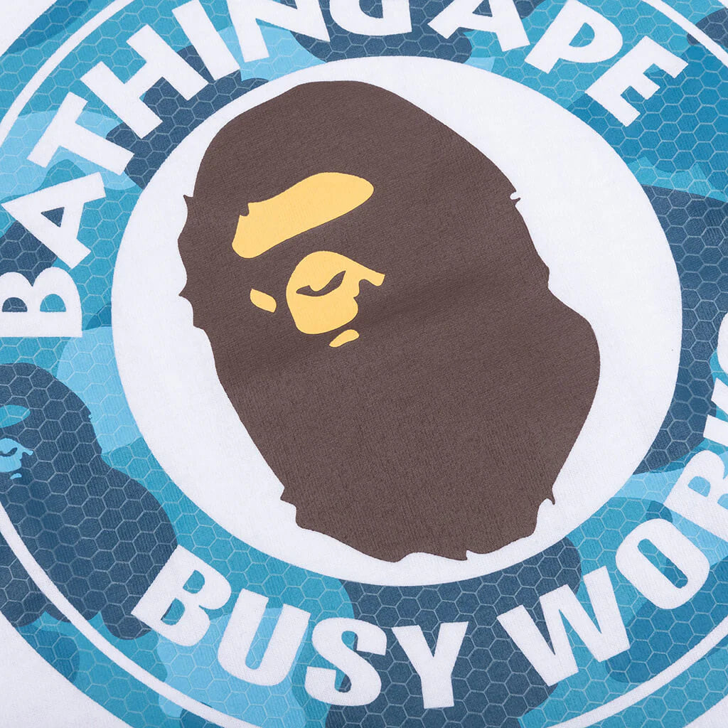 Honeycomb Camo Busy Works Tee White Blue