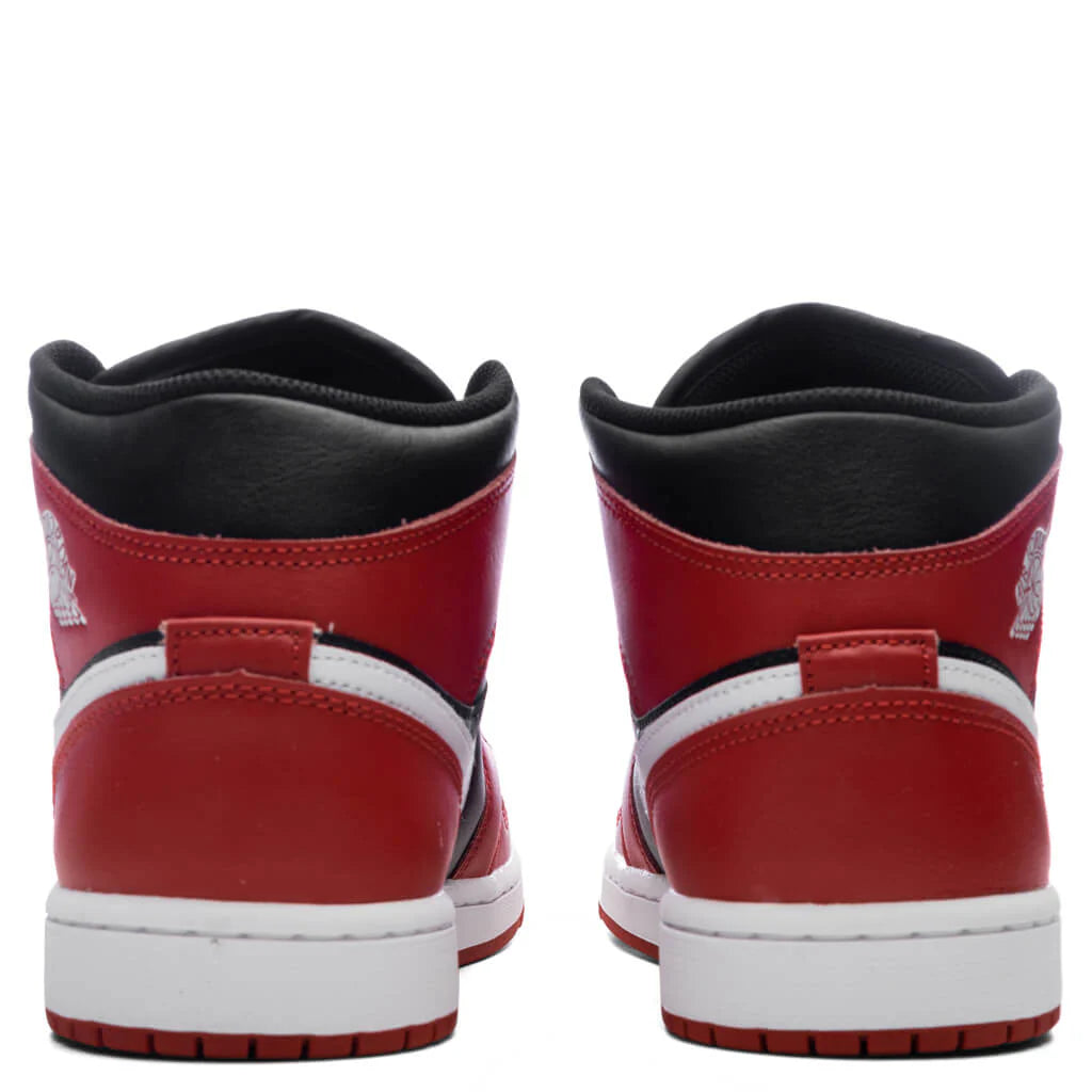 Air Jordan 1 Mid Black White Gym Red