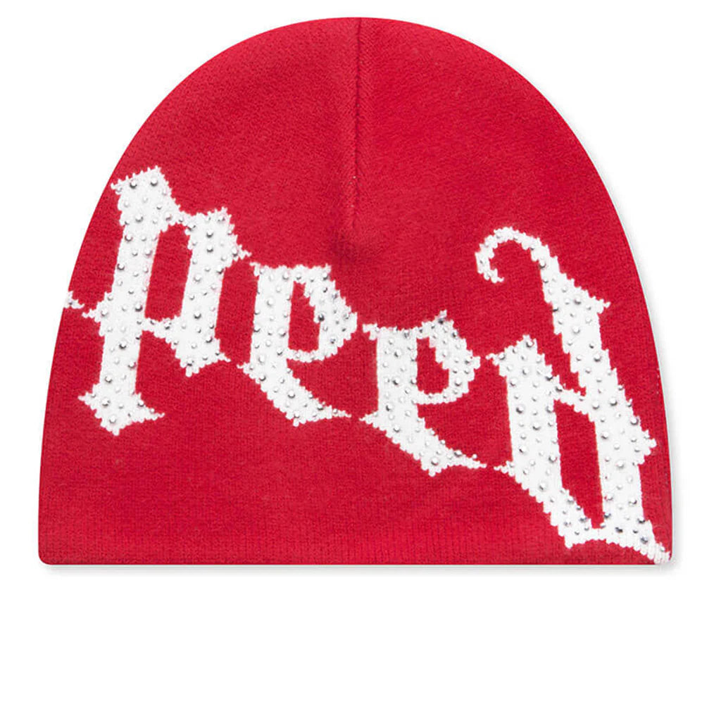 OG Logo Studded Beanie Red White