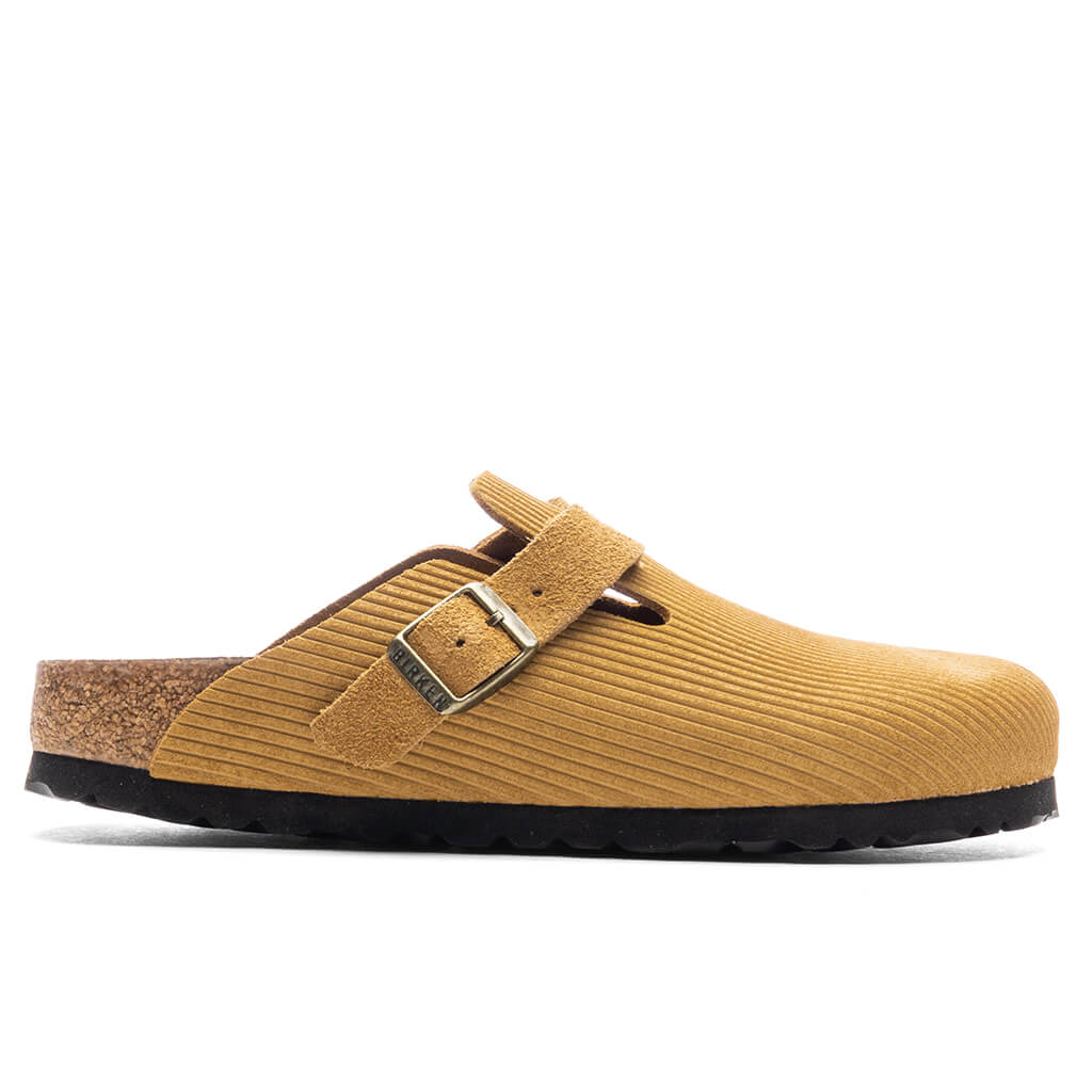 Womens Narrow Boston Suede Embossed Cork Brown