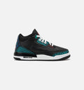 Air Jordan 3 Retro Black and Hyper Jade Grade School Lifestyle Shoe Black Siren Red Hyper Jade White