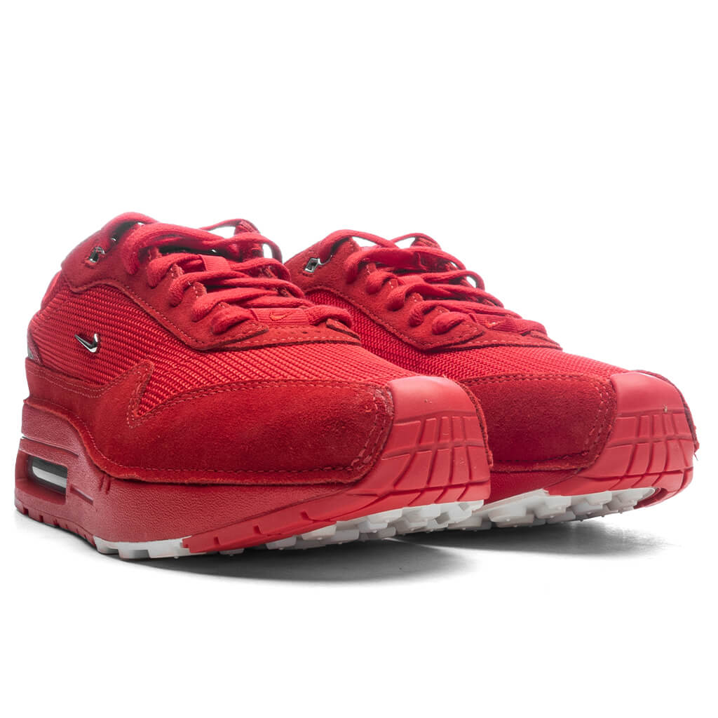 Womens Air Max 1 SP x Jacquemus University Red Metallic Silver