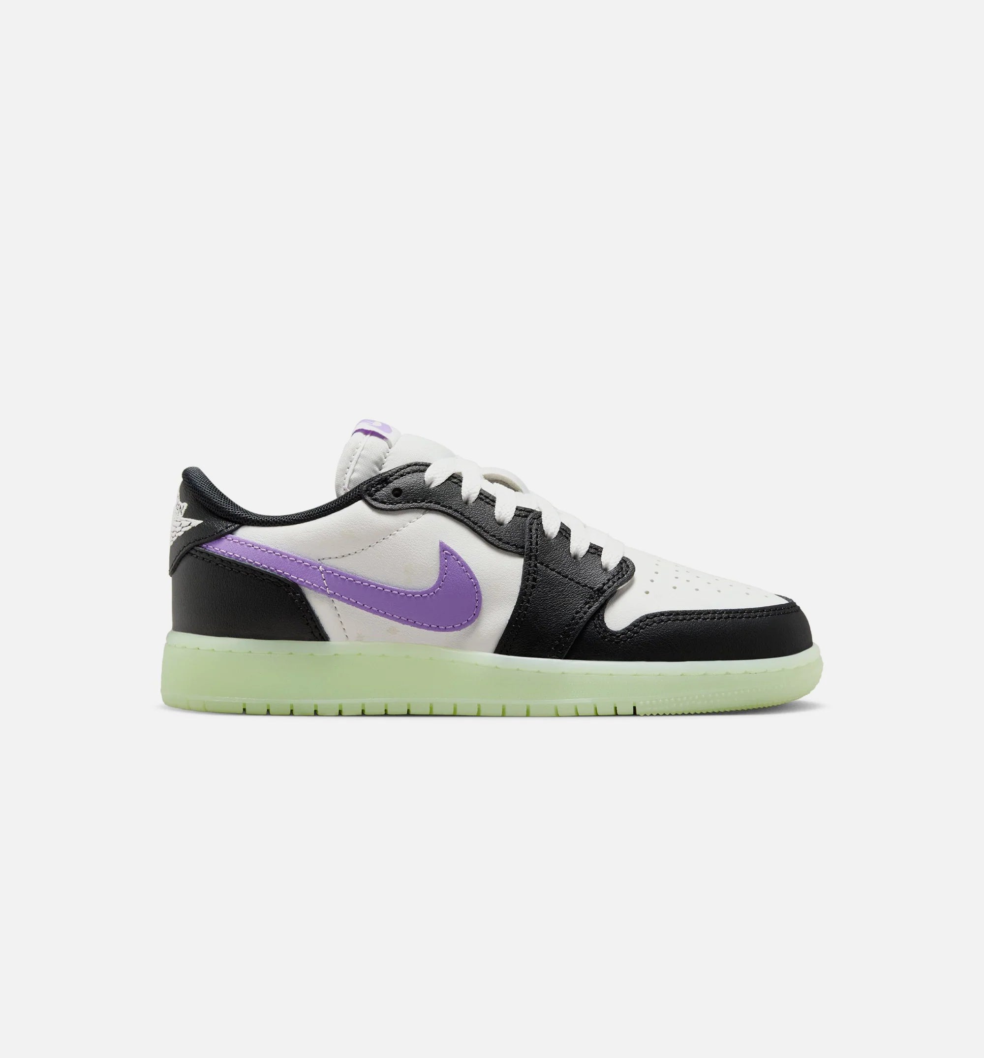 Air Jordan 1 Retro Low Black Raspberry Grade School Lifestyle Shoe Black Black Raspberry Volt Tint