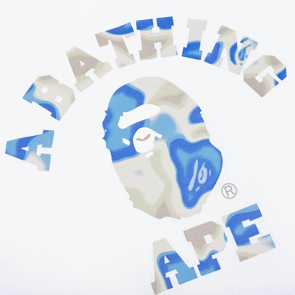 Liquid Camo College Tee White Blue