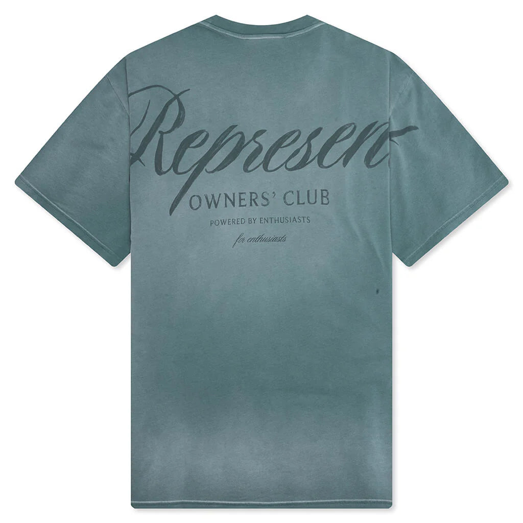 Owner Club Script T Shirt Vintage Green
