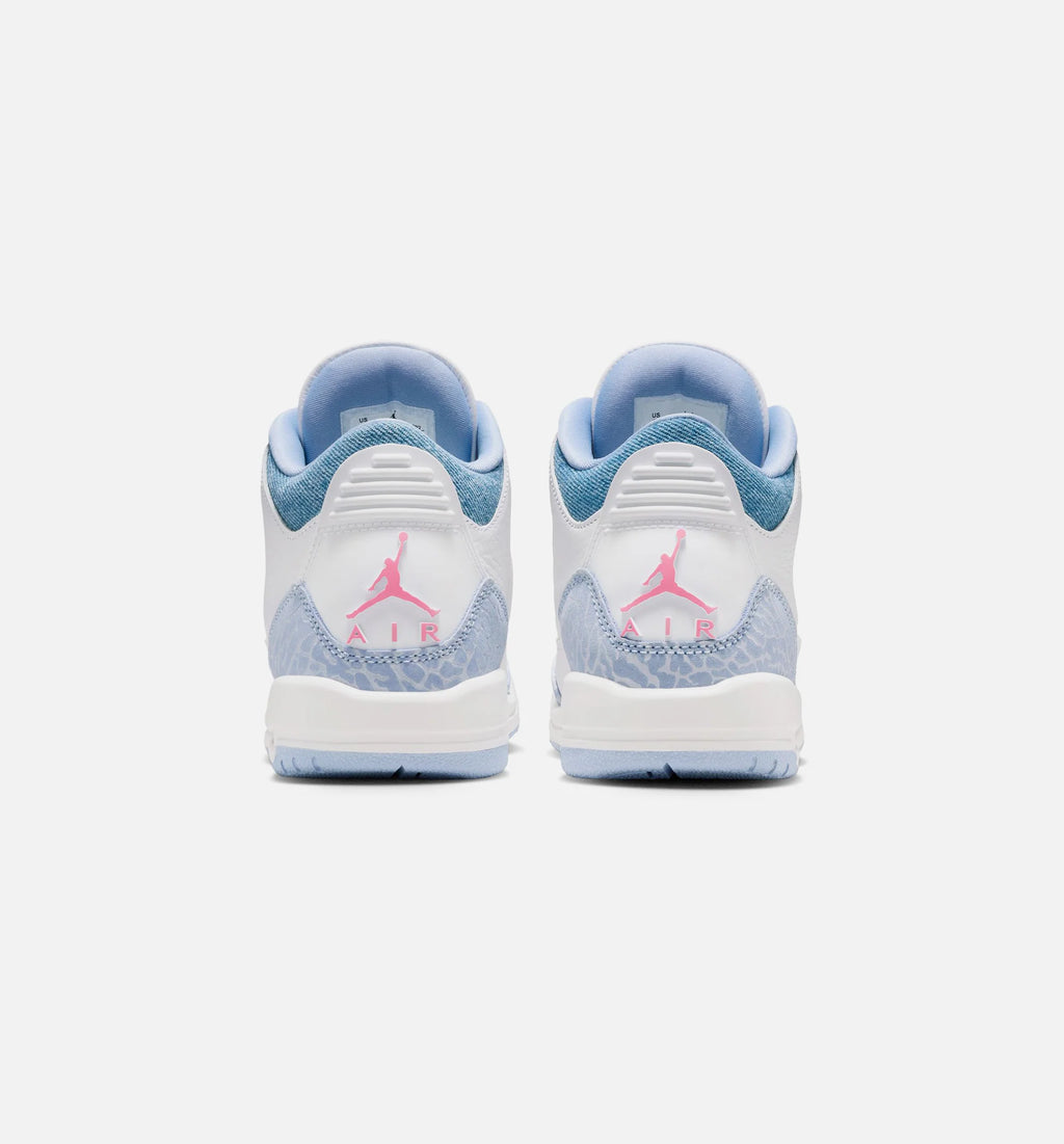 Air Jordan 3 Retro Cobalt Bliss Grade School Lifestyle Shoe White Cobalt Bliss Football Grey Pink Glow