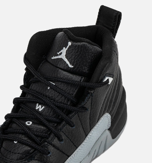 Air Jordan 12 Retro Black And Wolf Grey Preschool Lifestyle Shoe Black Wolf Grey White