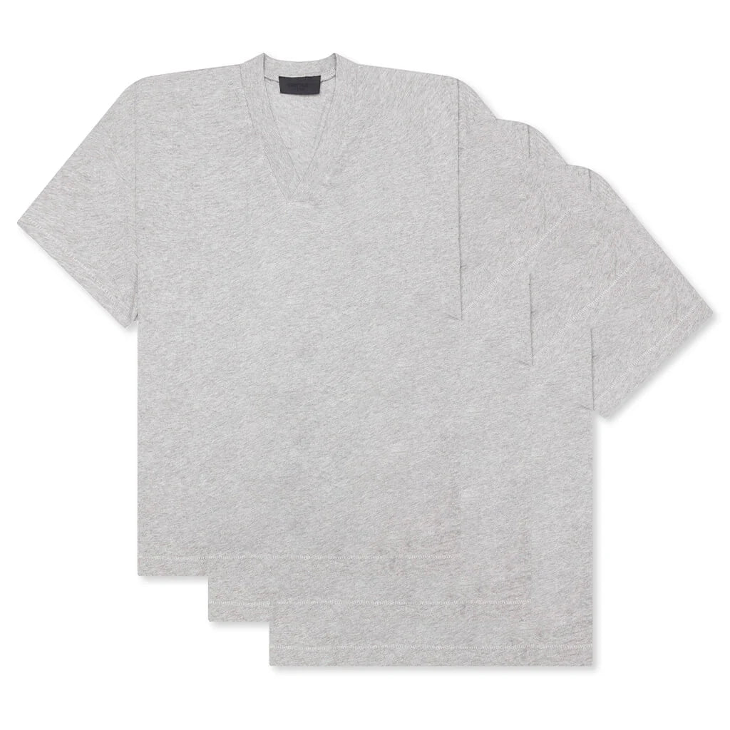 3 Pack Essential V Neck Tee Dark Heather