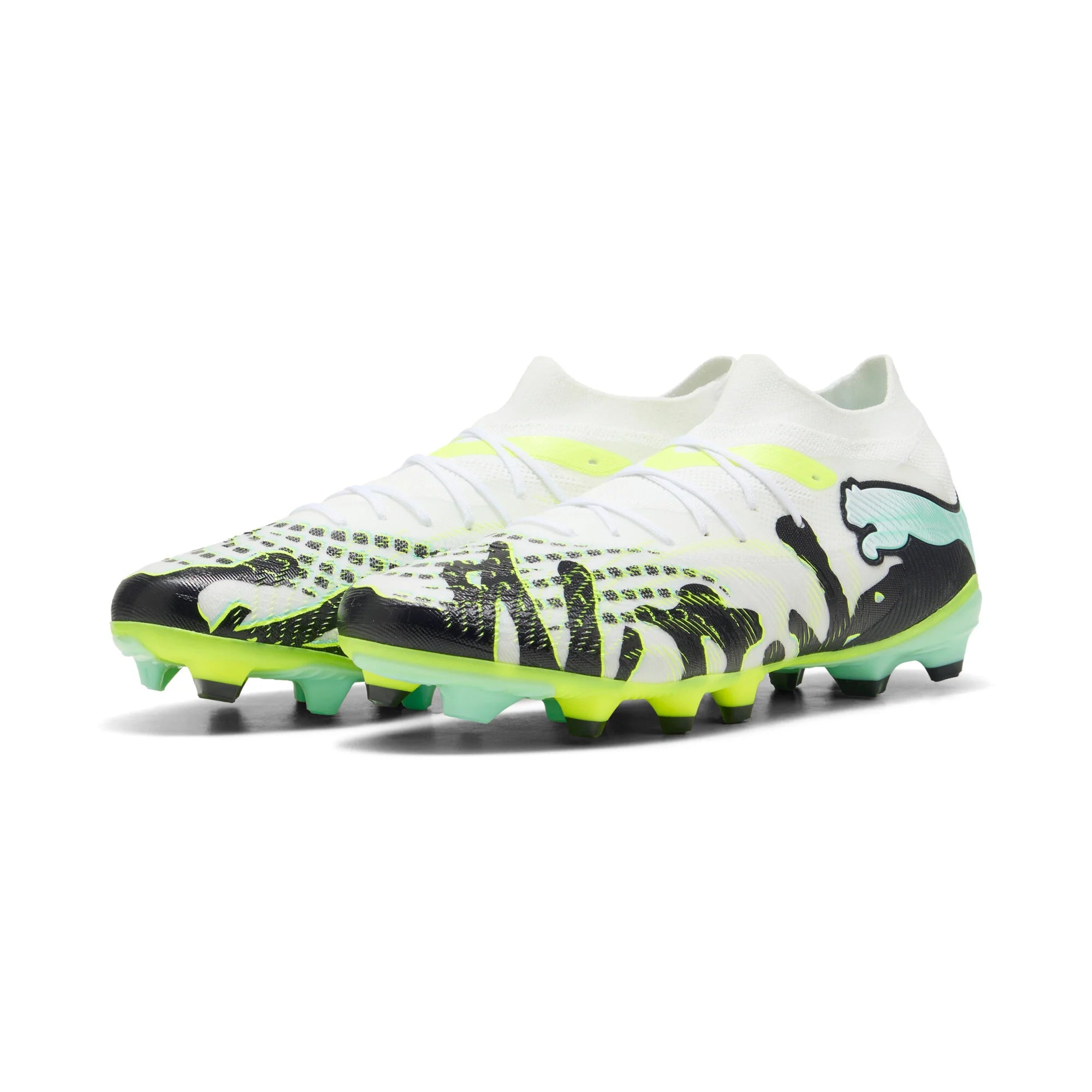 PUMA Future 9 Match Creativity FG AG Firm Ground Artificial Ground Mens Soccer Cleats Yellow White