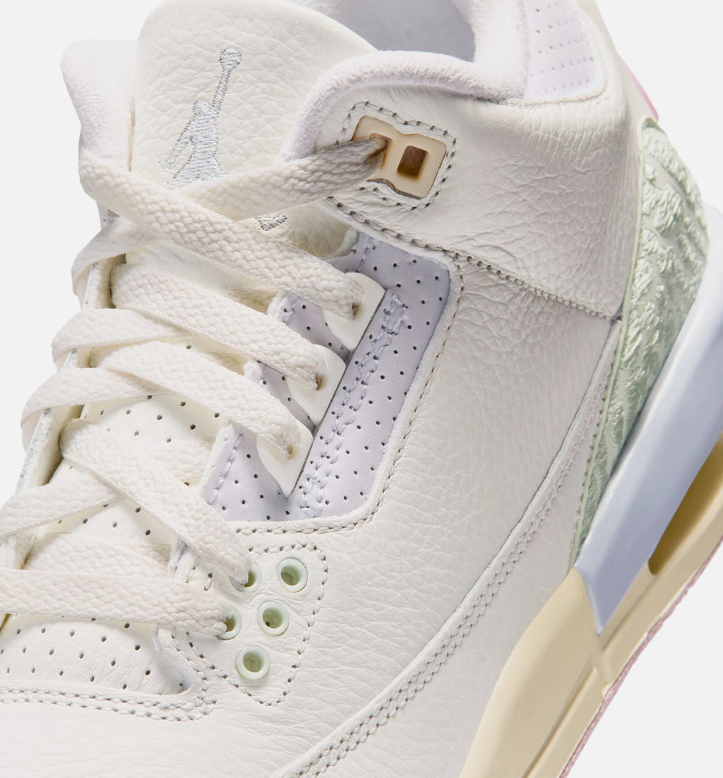 Air Jordan 3 Retro Sail and Jade Aura Grade School Lifestyle Shoe Sail Aura Jade Aura Iris Whisper