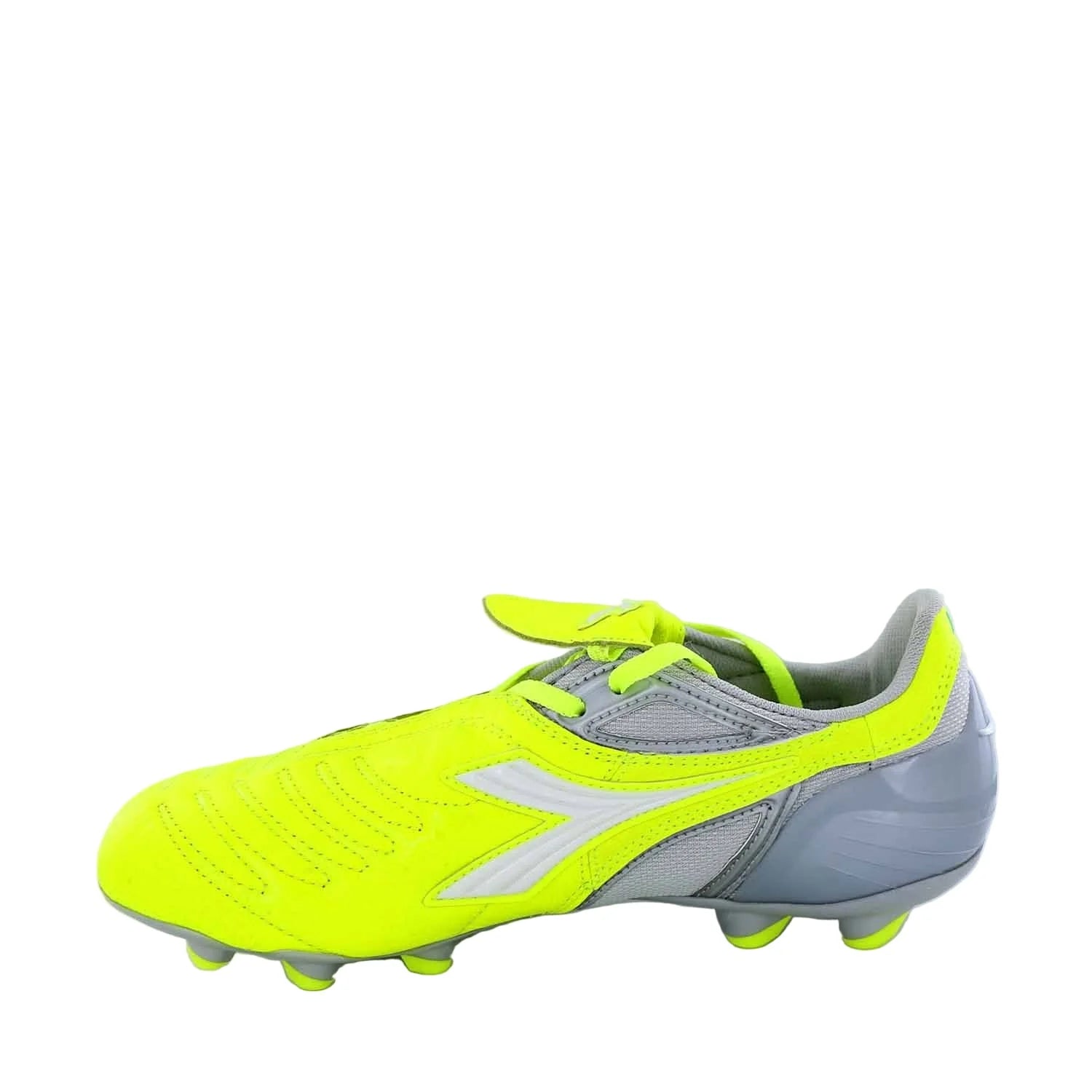Diadora Maracana PU Womens Firm Ground Soccer Cleats Yellow Fluo Silver