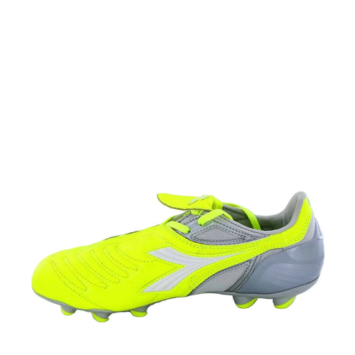 Diadora Maracana PU Womens Firm Ground Soccer Cleats Yellow Fluo Silver