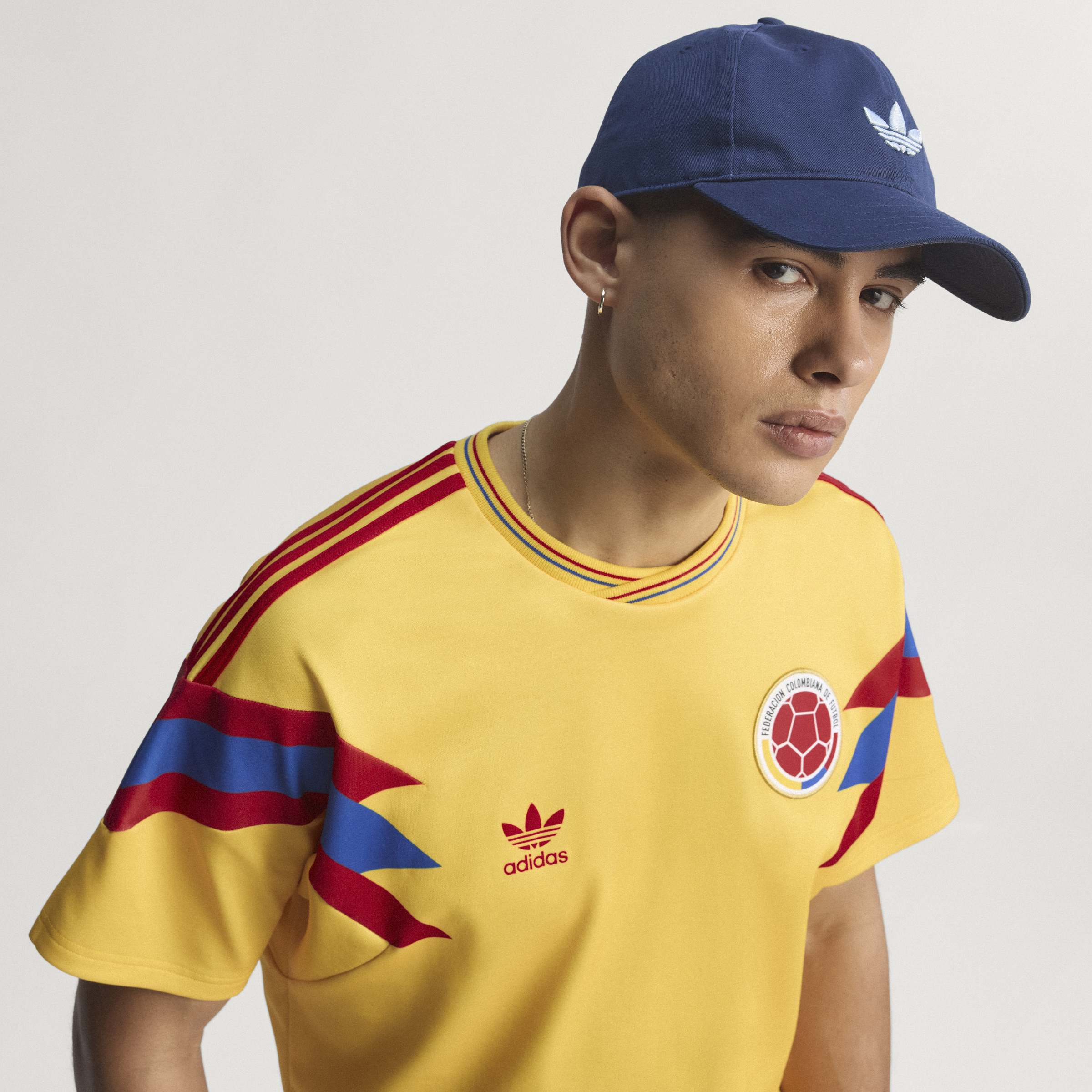 adidas Colombia Away Mens Soccer Jersey 1990 Gold
