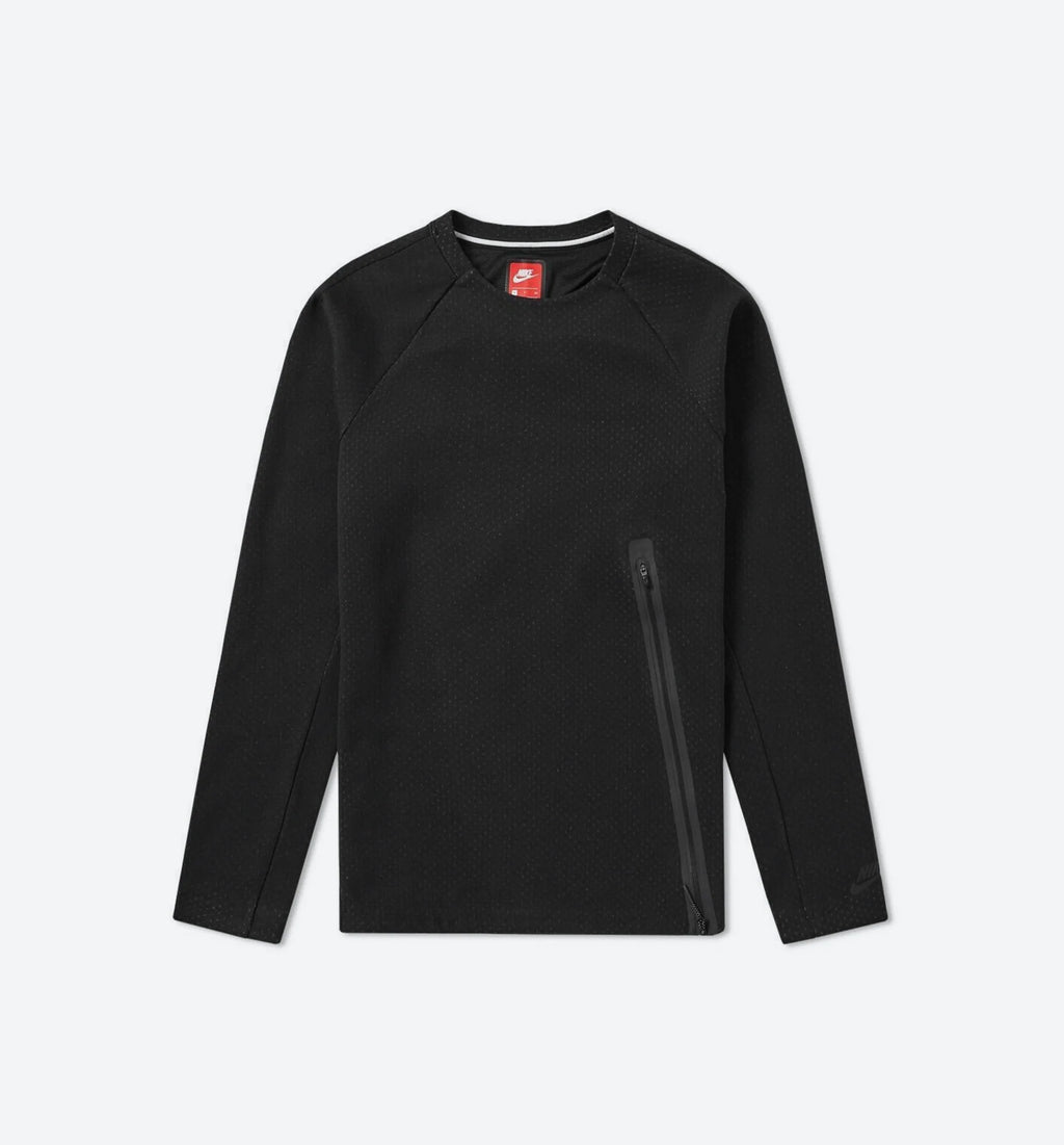 Tech Fleece Zip Crew Sweater Mens Black