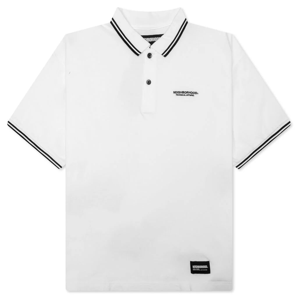 Pique Line S S Polo Shirt White