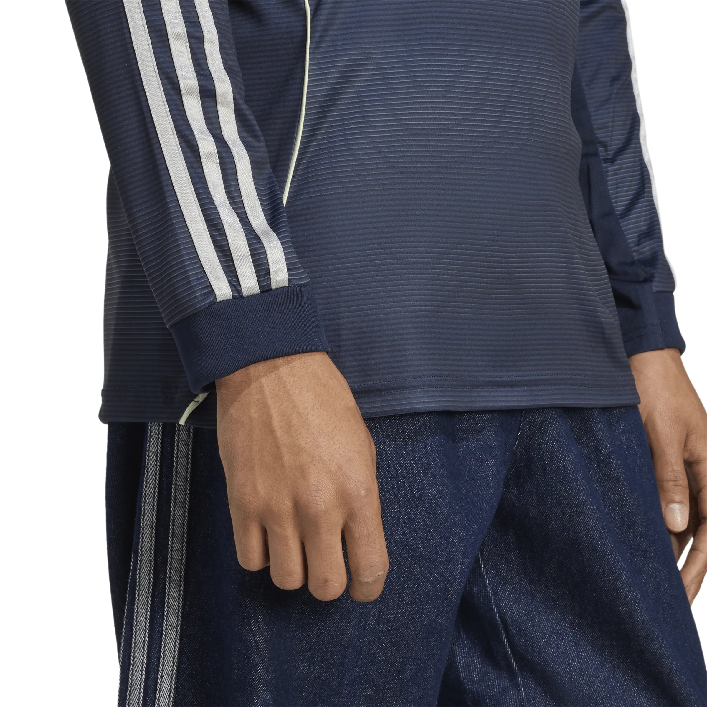 adidas Real Madrid Away Long Sleeve Mens Soccer Jersey 25 26 Blue
