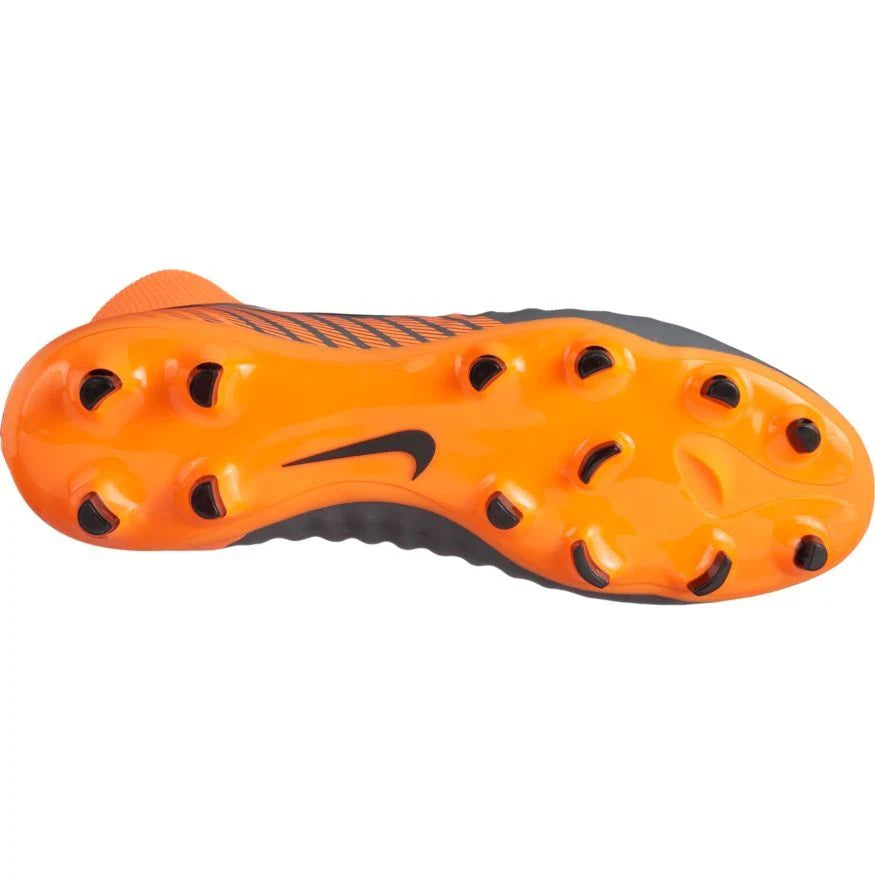 Nike Magista Obra 2 Academy DF FG Firm Ground Soccer Cleats Dark Grey Black Total Orange