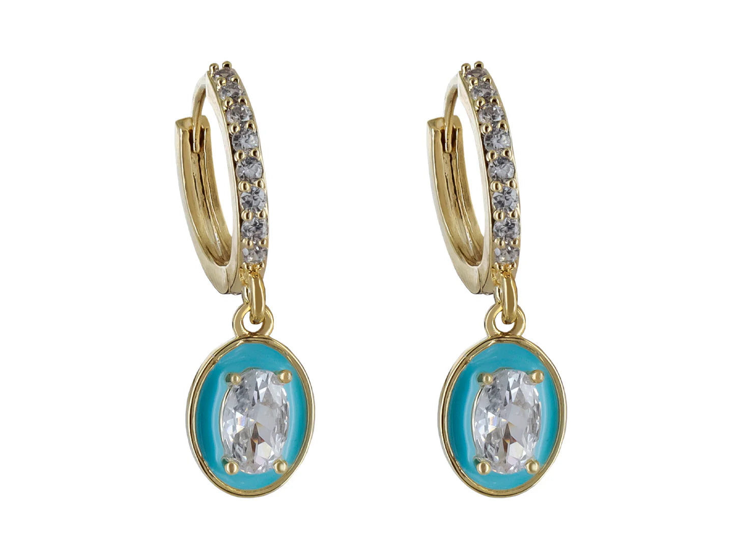 Aretes Unlimited Dorados con Azul para Mujer