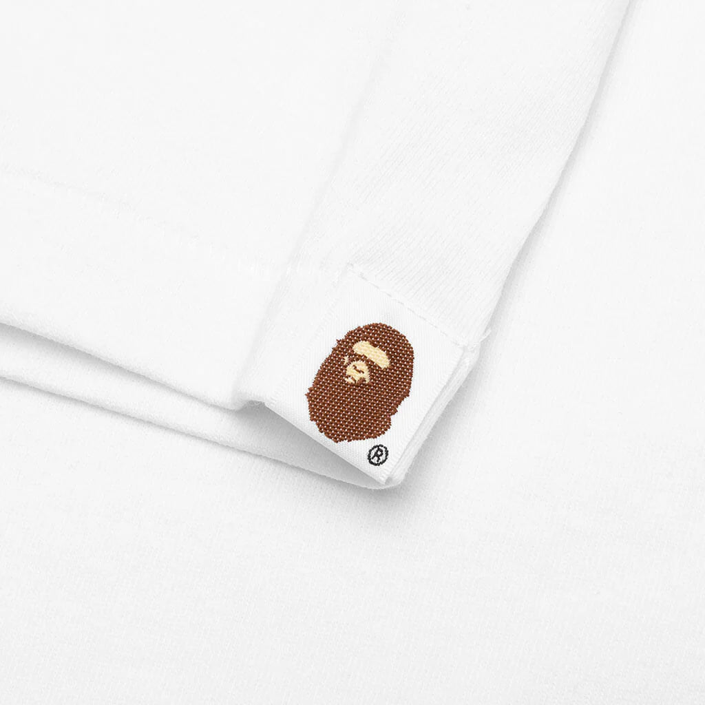 Color Camo Crazy Bape Logo Tee White