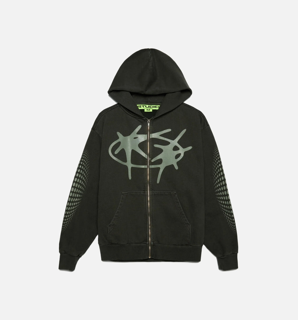 Studio Star Zip Up Mens Hoodie Black