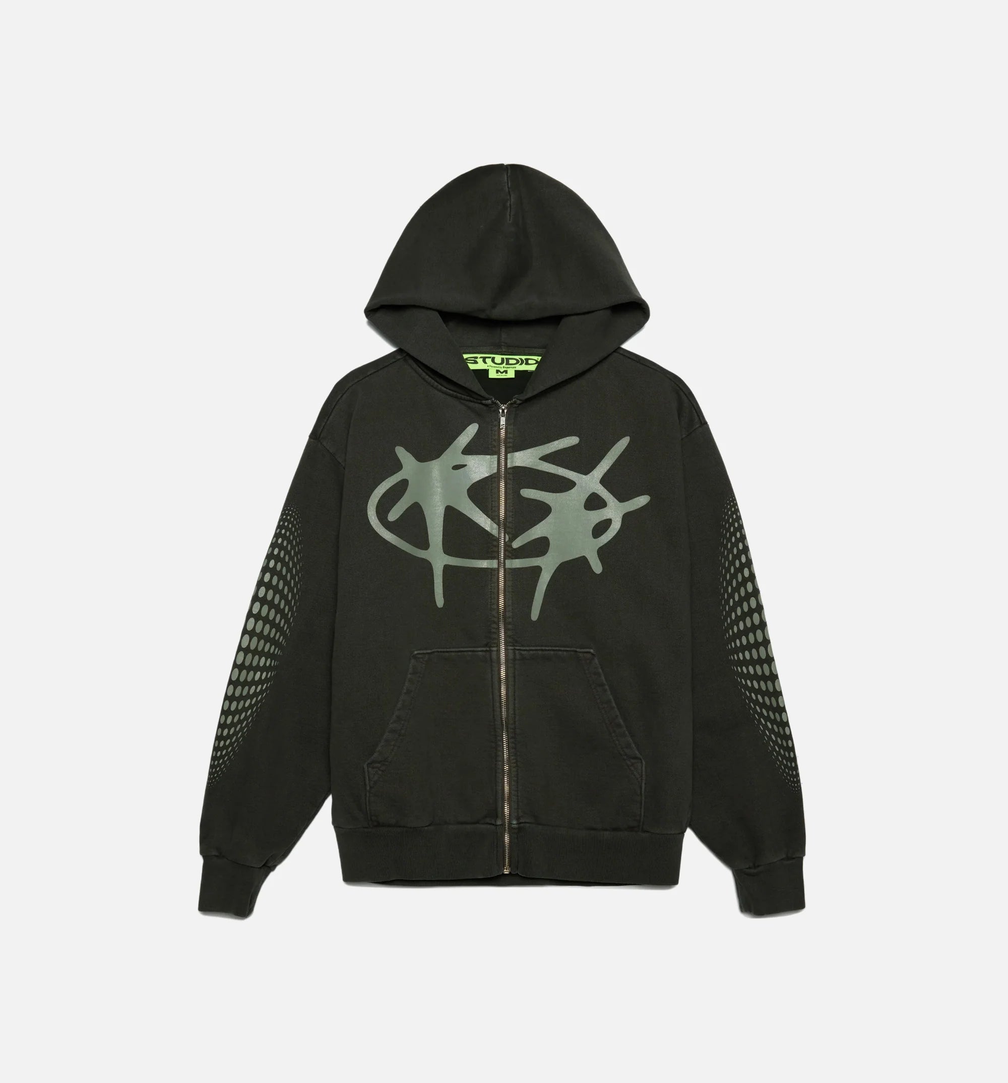 Studio Star Zip Up Mens Hoodie Black
