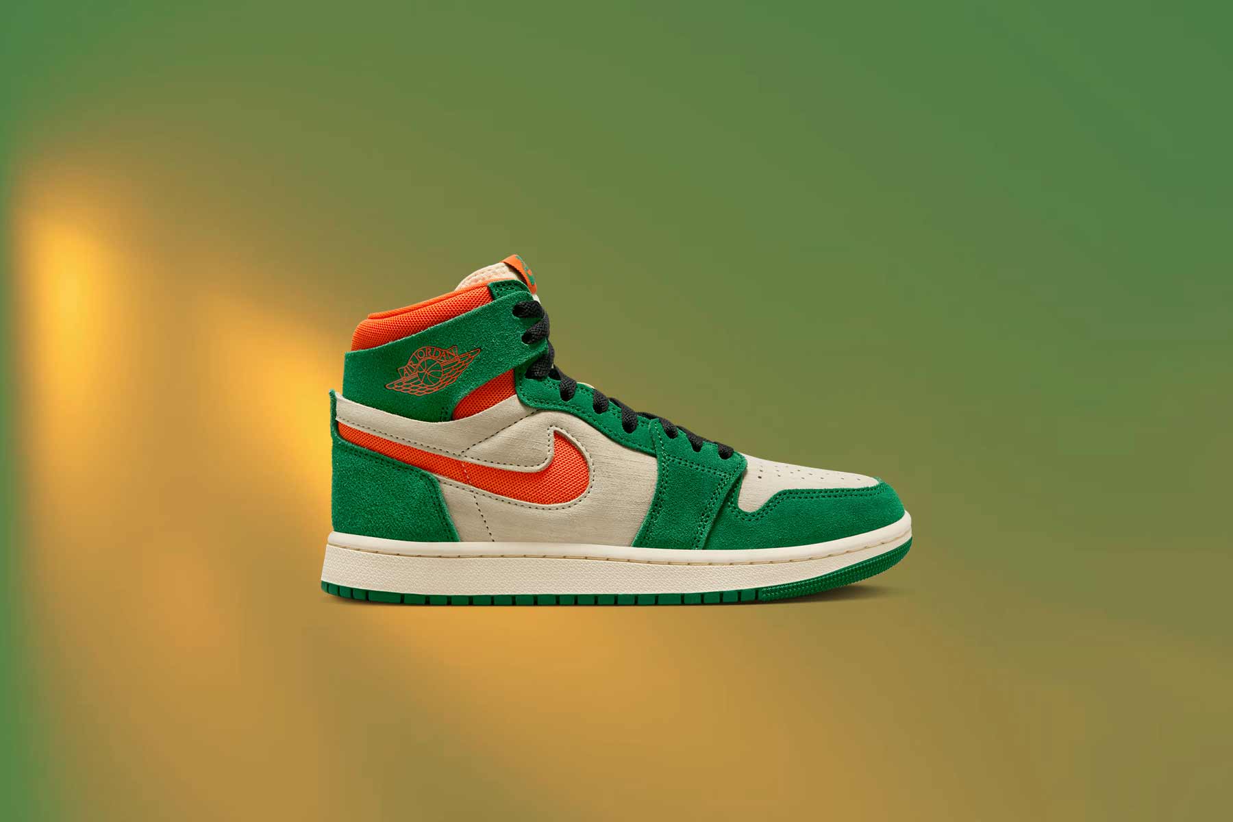 Womens Air Jordan 1 Zoom CMFT 2 Pine Green Orange Blaze Muslin