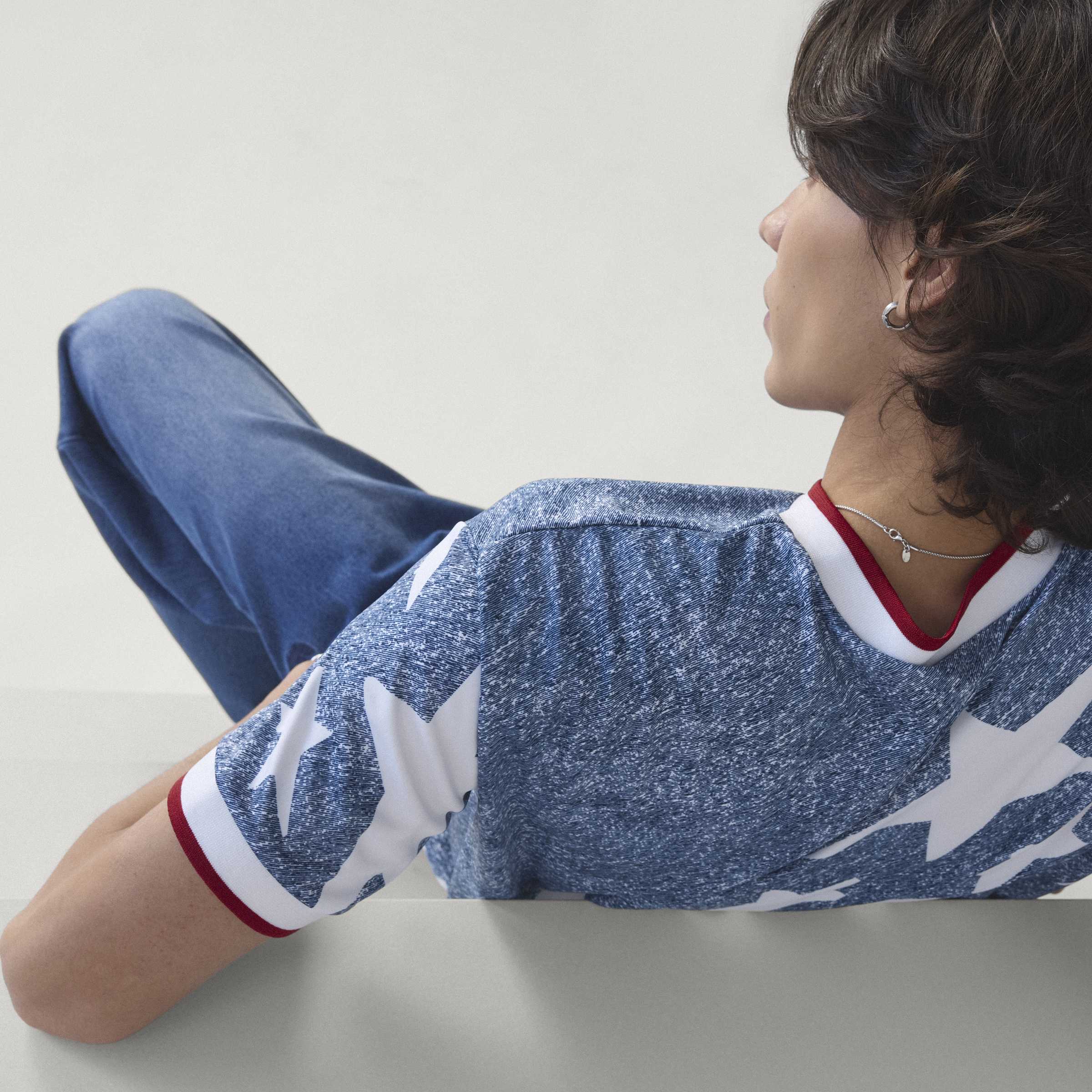 adidas Denim Graphic Soccer Jersey White Blue