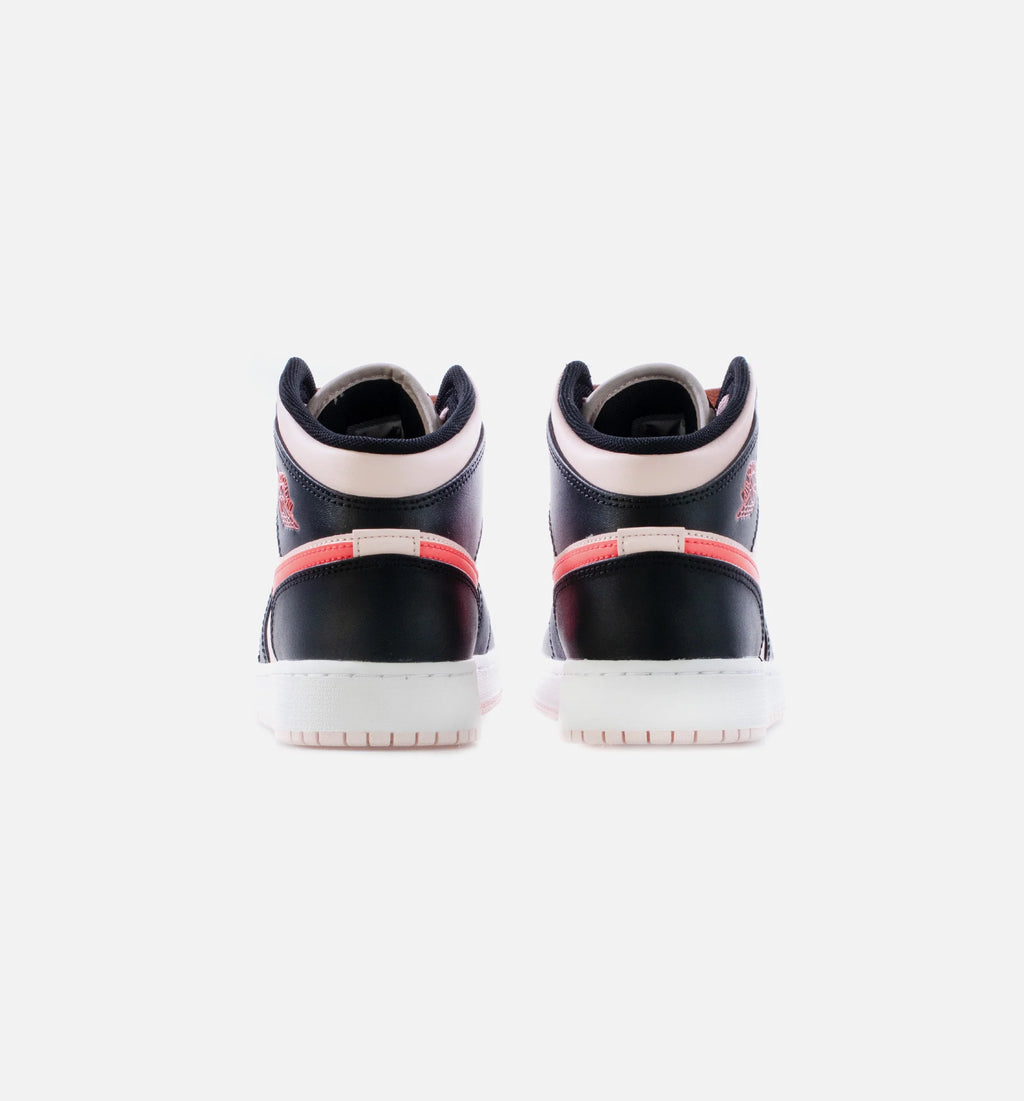 Air Jordan 1 Mid Atmosphere Grade School Lifestyle Shoe Atmosphere Black Infrared