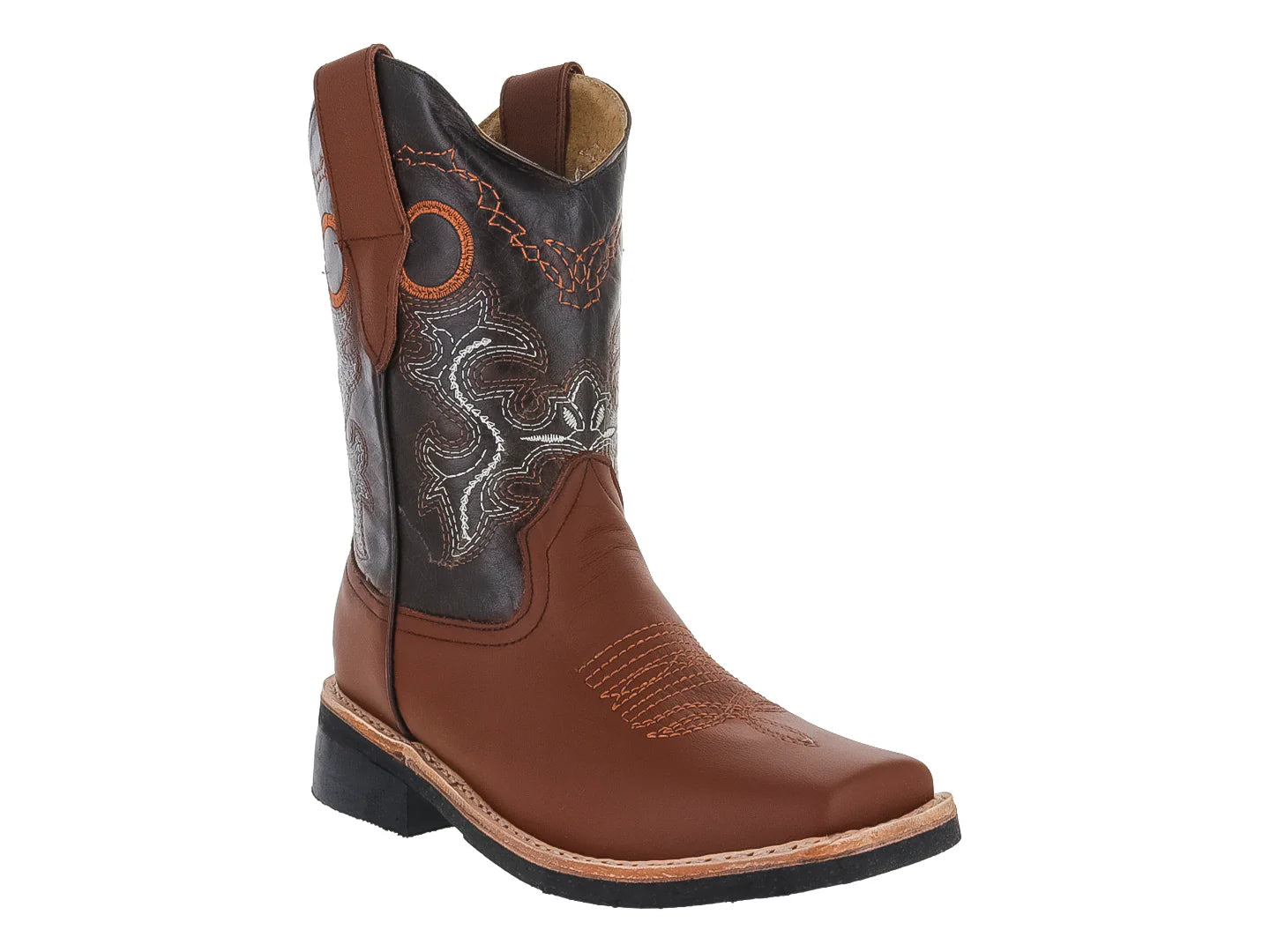 Botas Vaqueras Jinetitos Piel Shedron Naranja para Niño