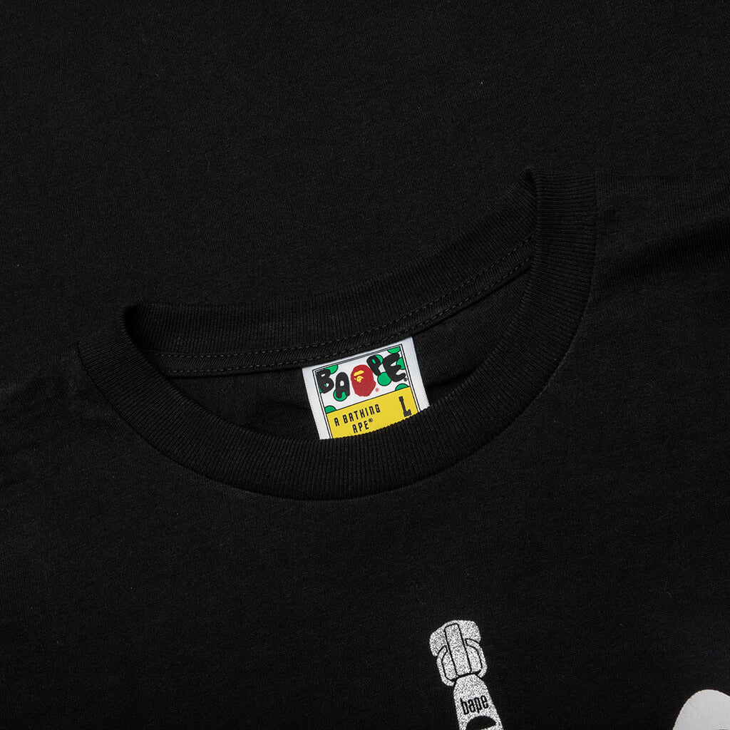 Glitter Shark Tee Black