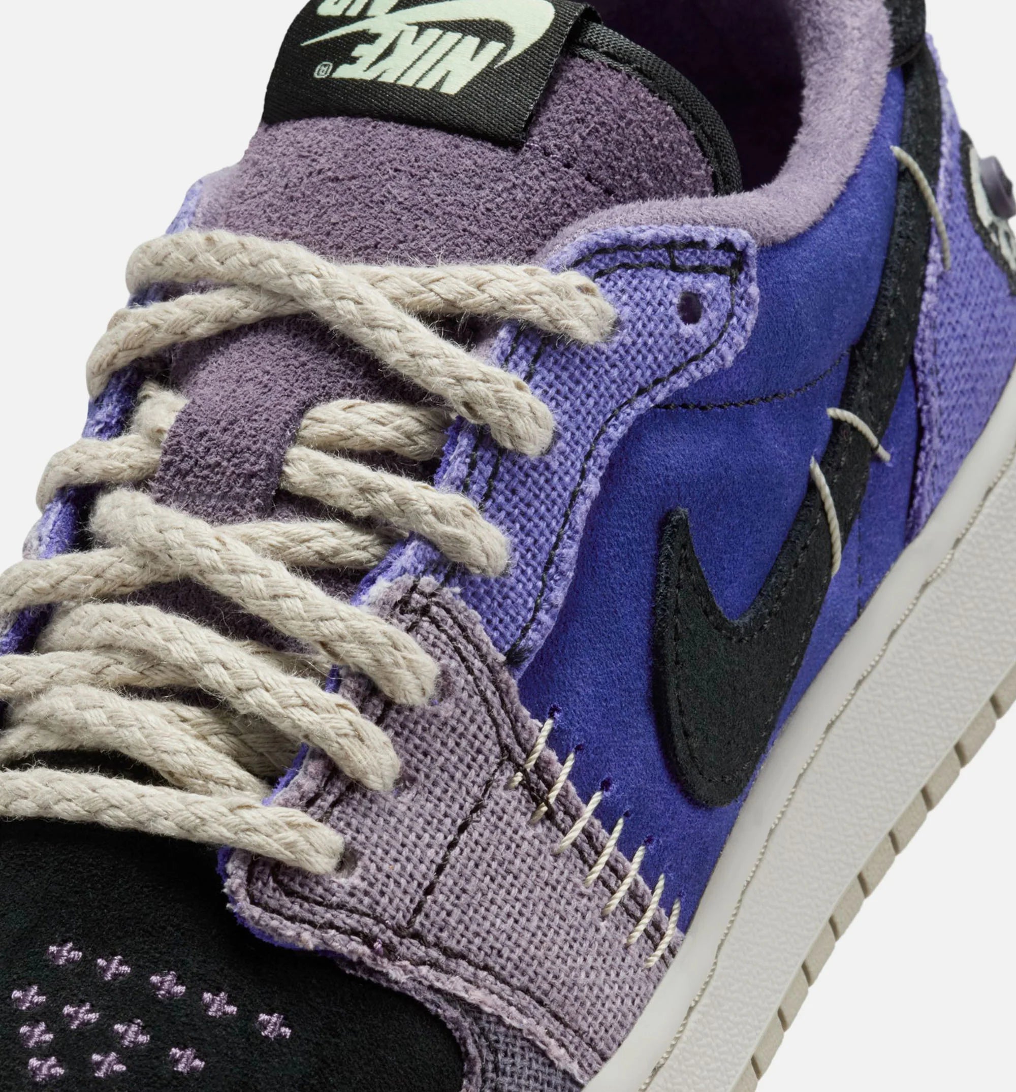 Air Jordan 1 Low OG Regency Purple and Dark Raisin Grade School Lifestyle Shoe Regency Purple Vapor Green Black Dark Raisin Daybreak Light Silver