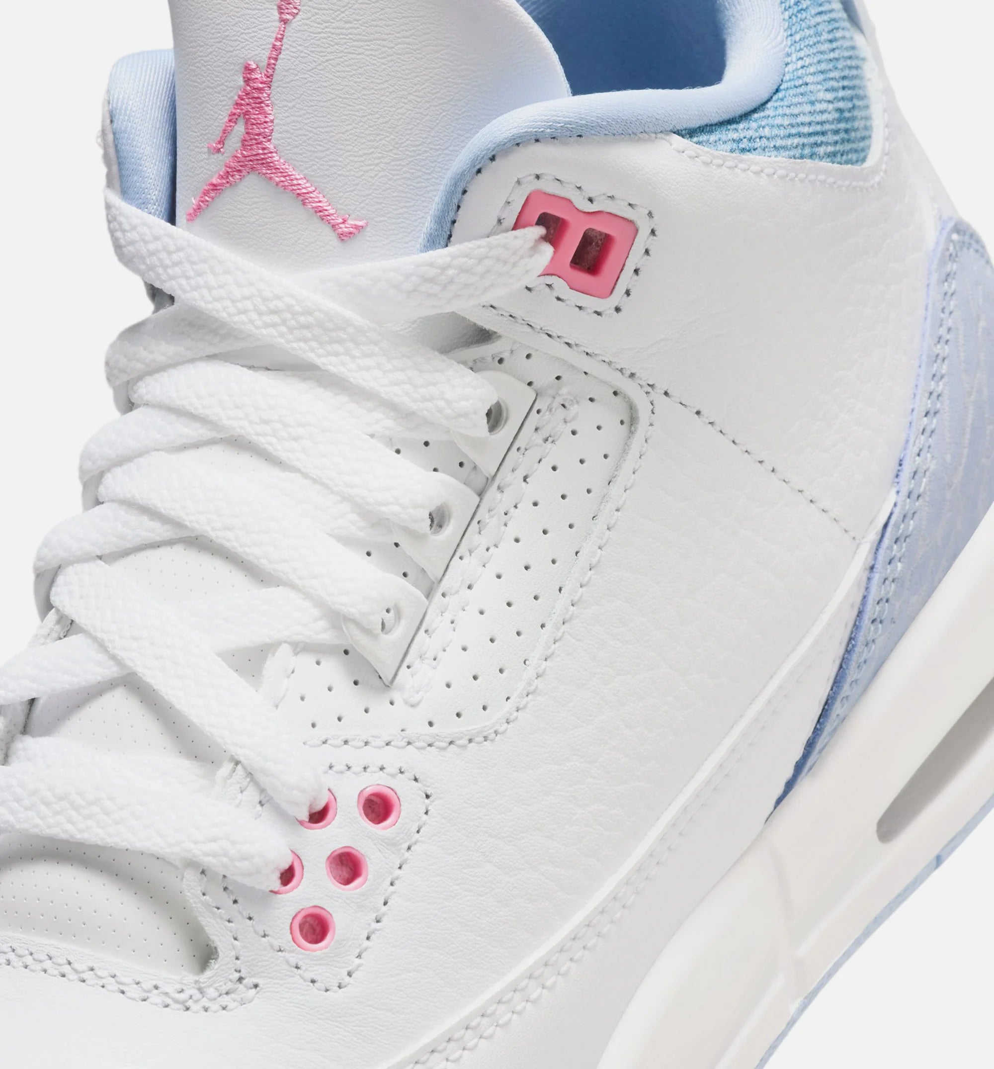 Air Jordan 3 Retro Cobalt Bliss Grade School Lifestyle Shoe White Cobalt Bliss Football Grey Pink Glow