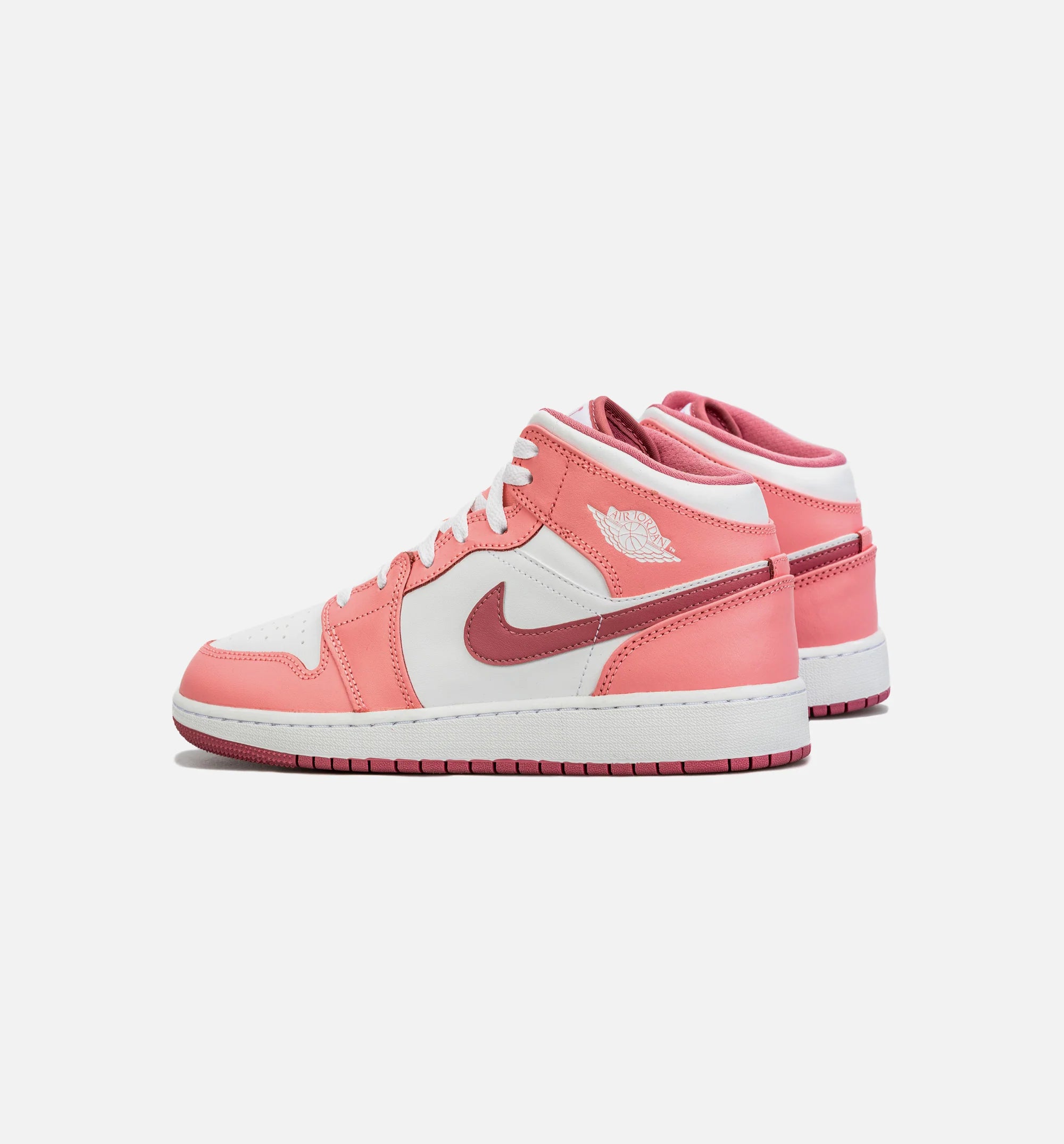 Air Jordan 1 Retro Mid Valentines Day Grade School Lifestyle Shoe Pink White Free Shipping
