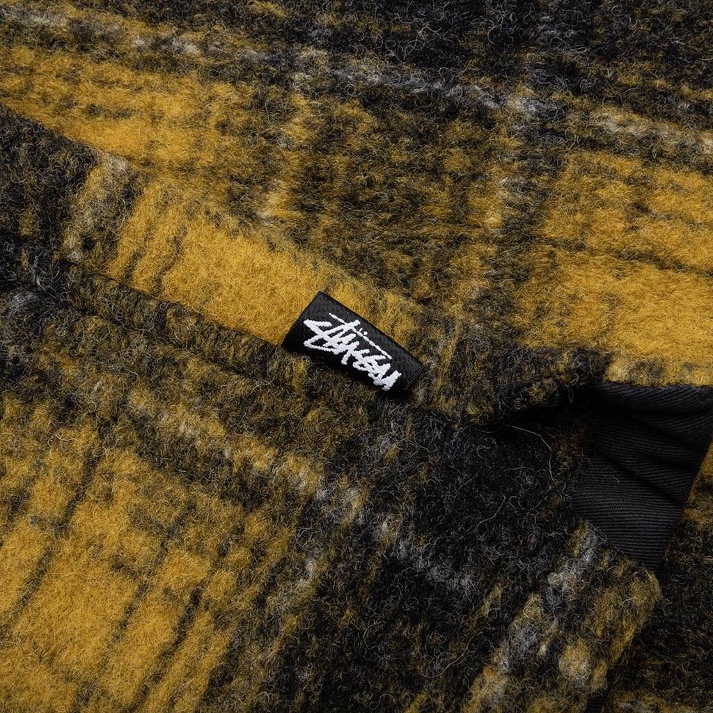 Wool Plaid Zip Shirt Yellow