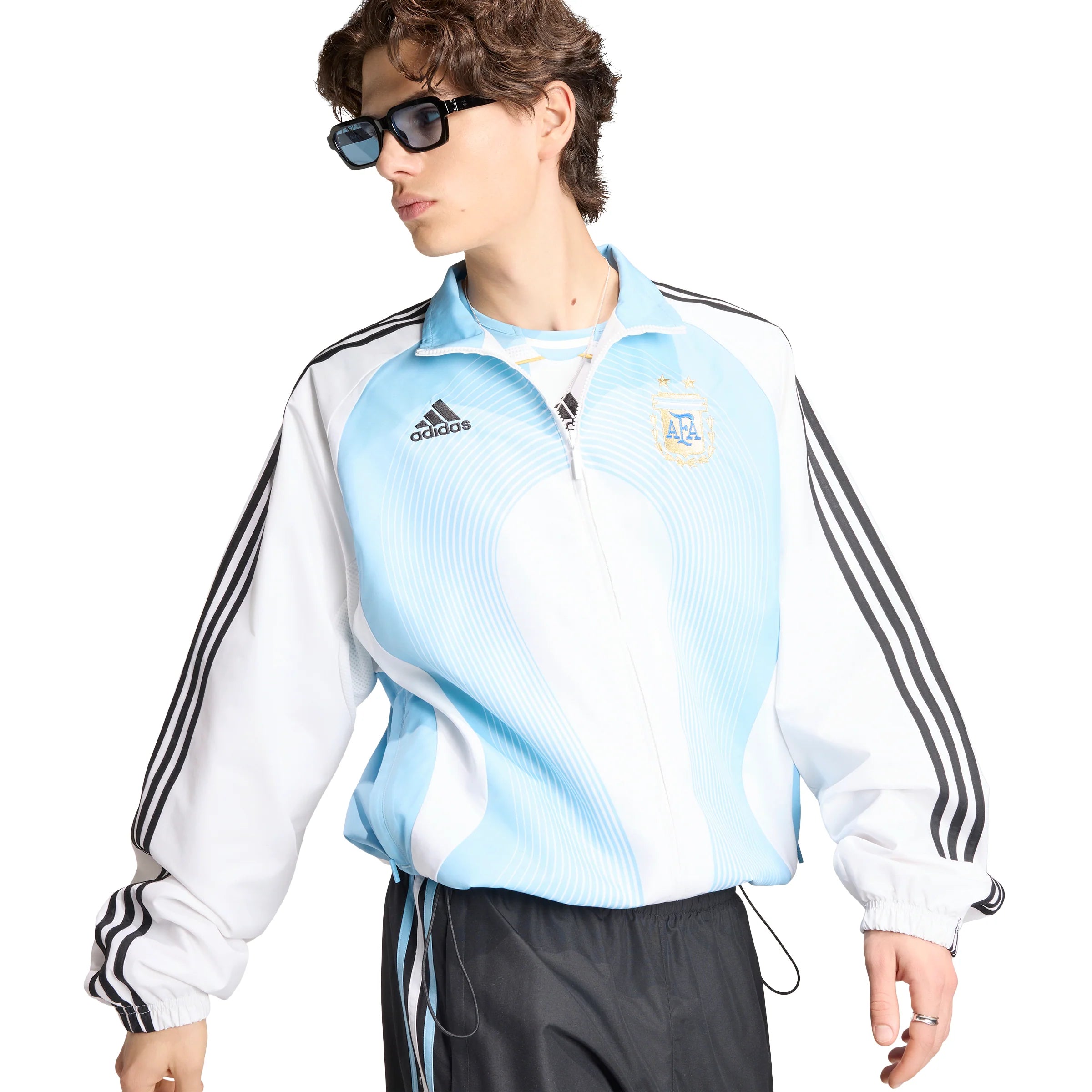 adidas Argentina Home Mens Track Top 2006 White Sky Blue