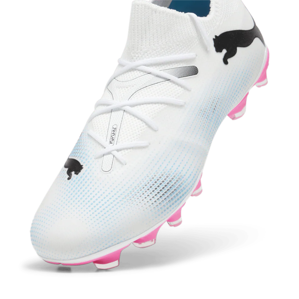 PUMA Future 7 Match FG AG Multi Ground Soccer Cleats White Black Poison Pink