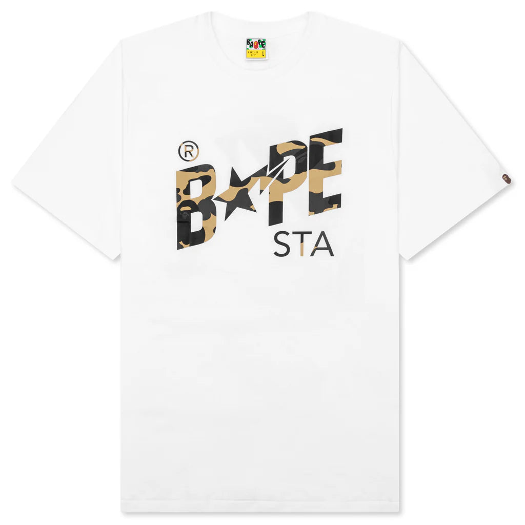 1st Camo Bape STA Tee White Yellow