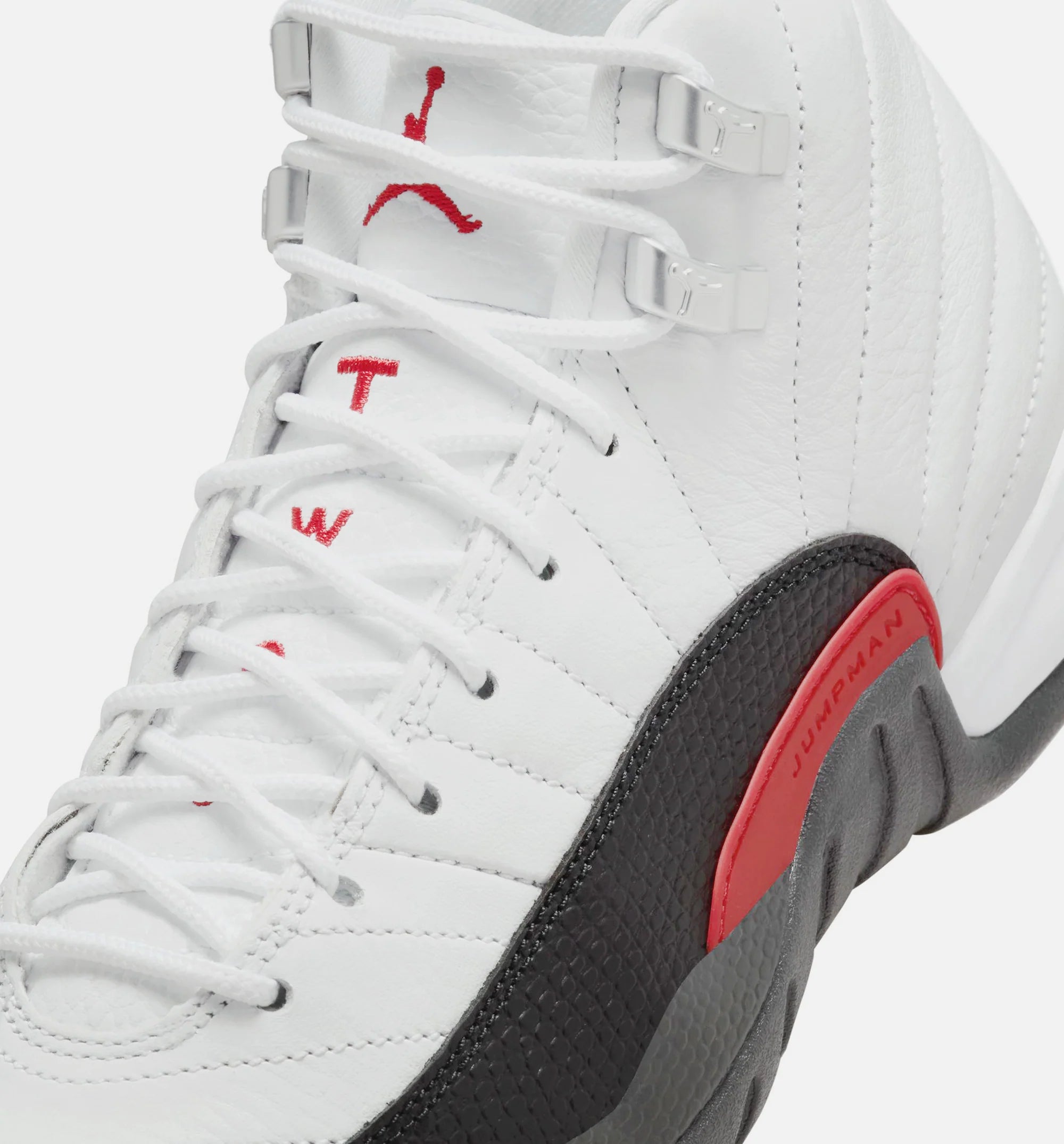Air Jordan 12 Retro Taxi Flip Grade School Lifestyle Shoe White Gym Red Black