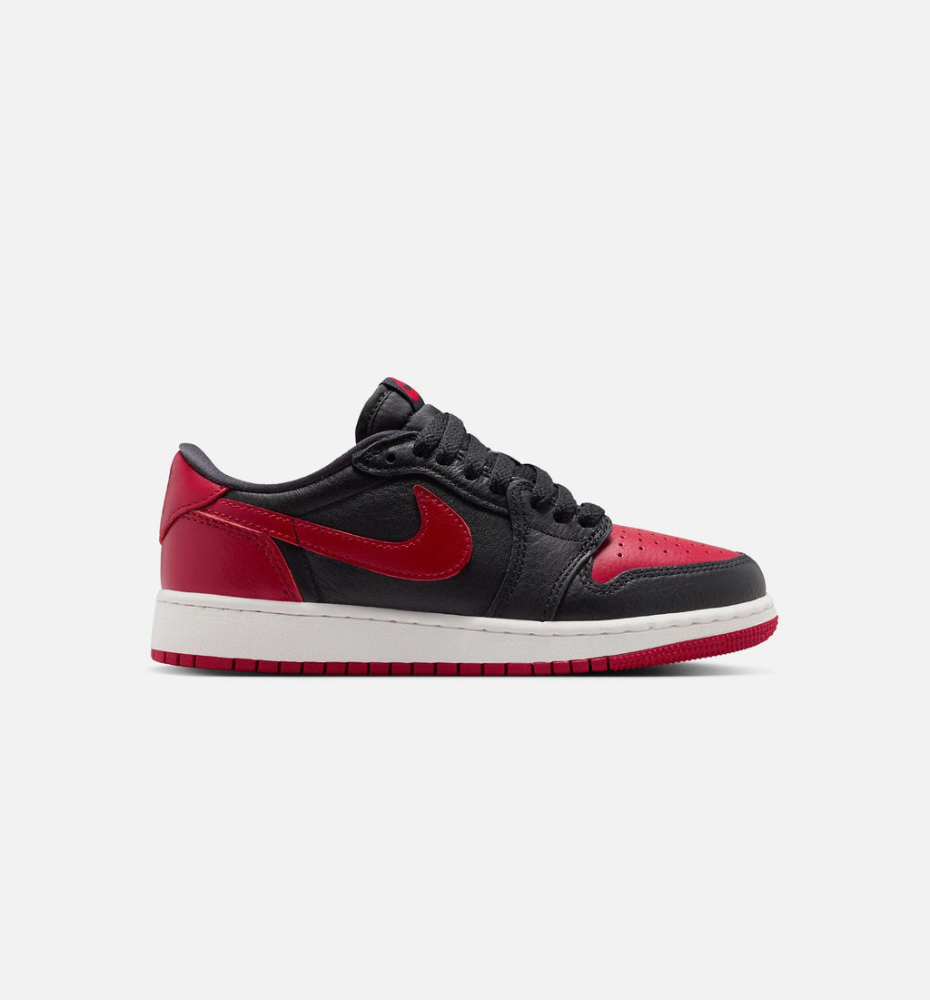 Air Jordan 1 Retro Low OG Banned Grade School Lifestyle Shoe Black Black Varsity Red Summit White Free Shipping
