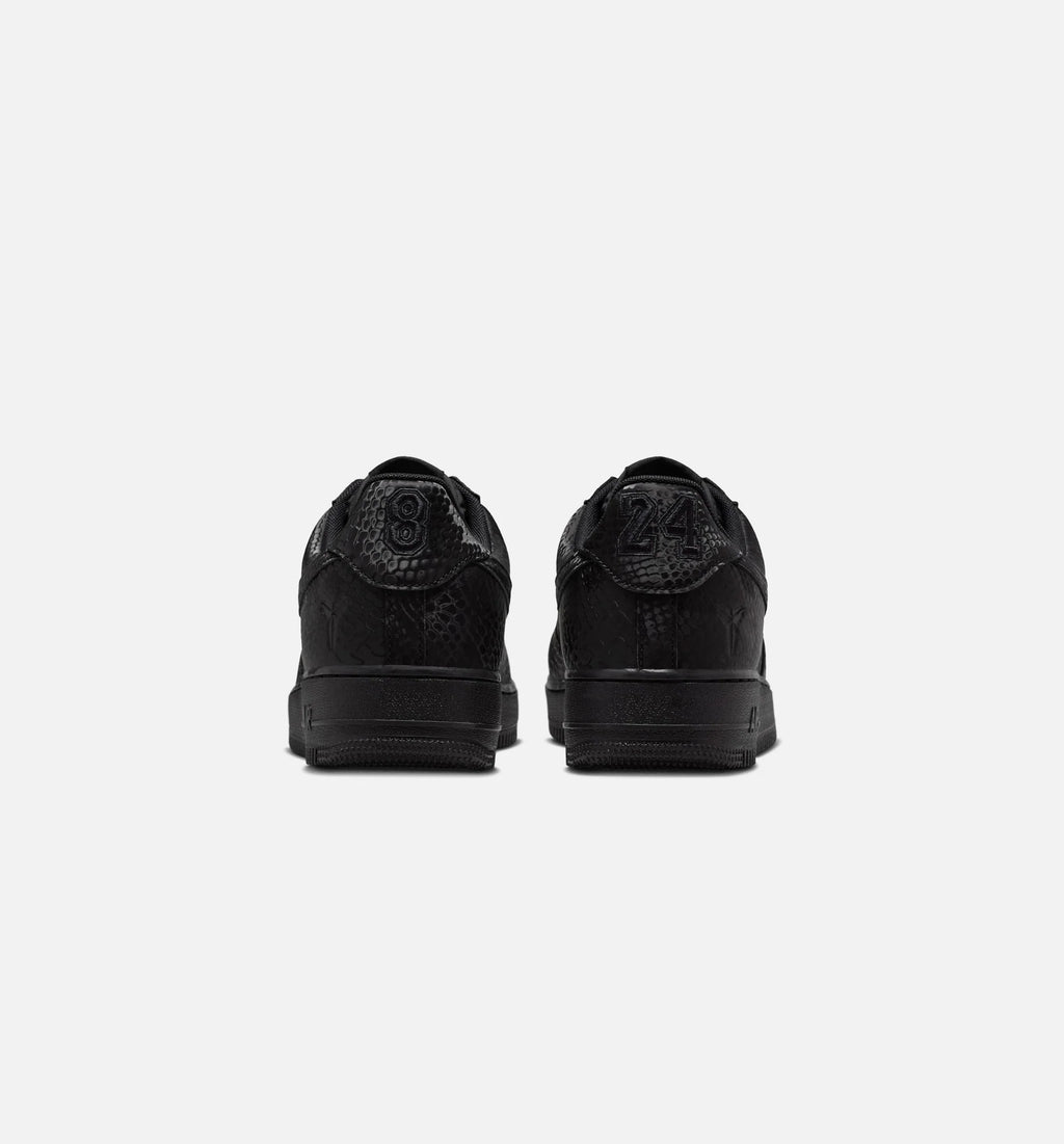 Kobe Air Force 1 Low Triple Black Mens Lifestyle Shoe Black Black