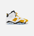 Air Jordan 6 Retro Yellow Ochre Grade School Lifestyle Shoe White Yellow Ochre Black Free Shipping
