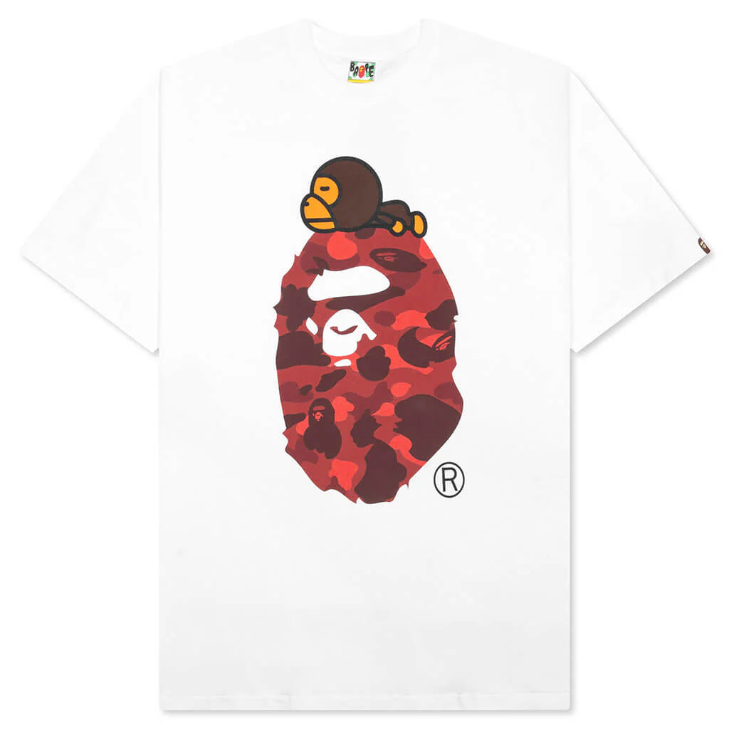 Color Camo Milo on Big Ape Tee White Red