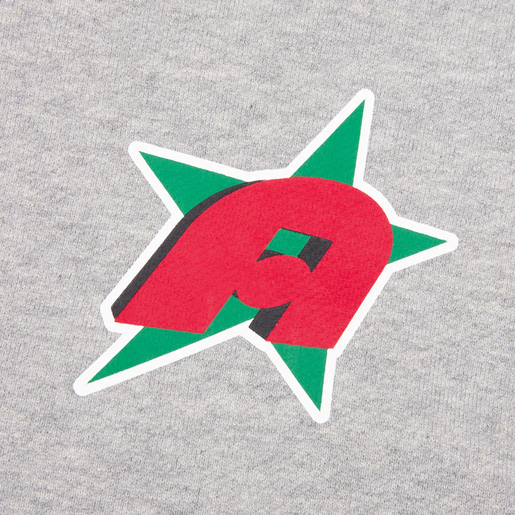 Star A Zip Up Hoodie Heather Grey