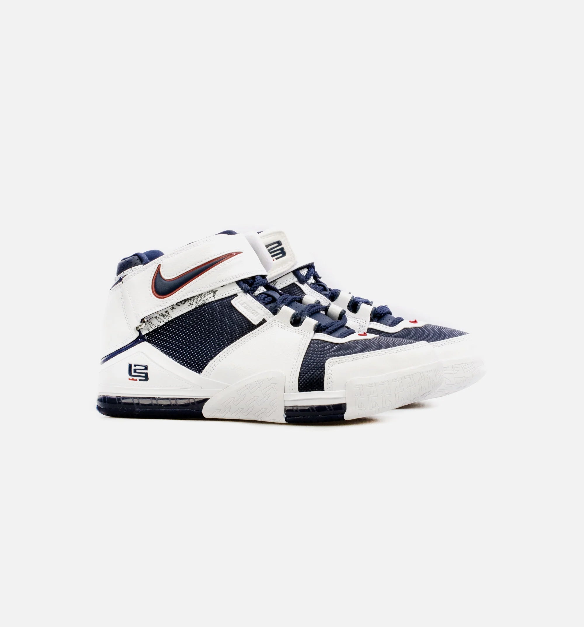 LeBron Zoom 2 Midnight Navy Mens Basketball Shoe White Blue
