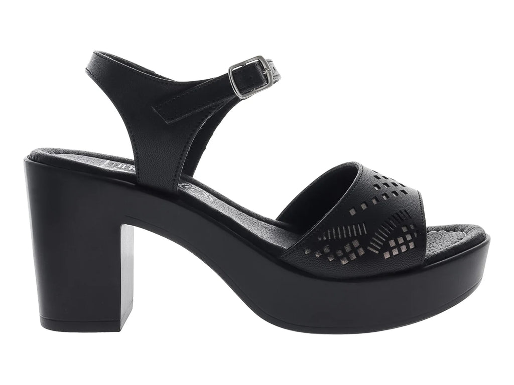 Sandalias de Tacón Luna Rosa Negro para Mujer