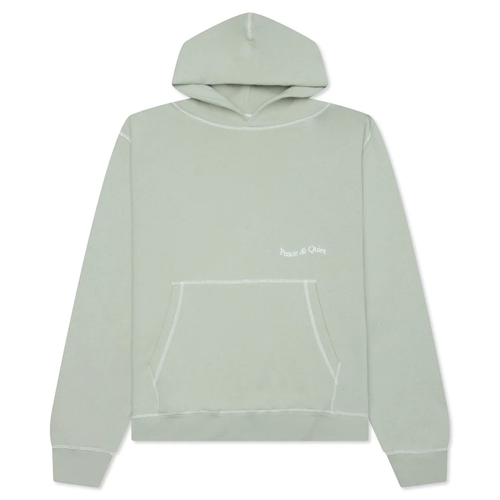 Wordmark Reverse Stitched Hoodie Sage
