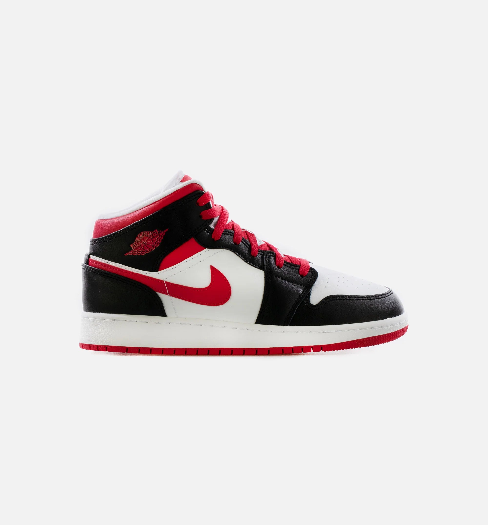 Air Jordan 1 Mid Very Berry Grade School Lifestyle Shoe Black White Berry