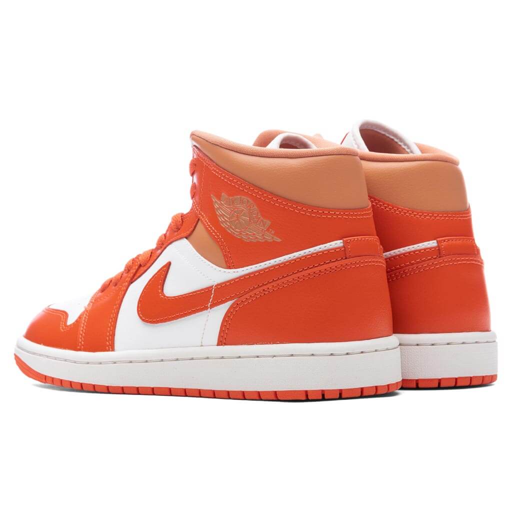 Womens Air Jordan 1 Mid Summit White Cosmic Clay Amber Brown