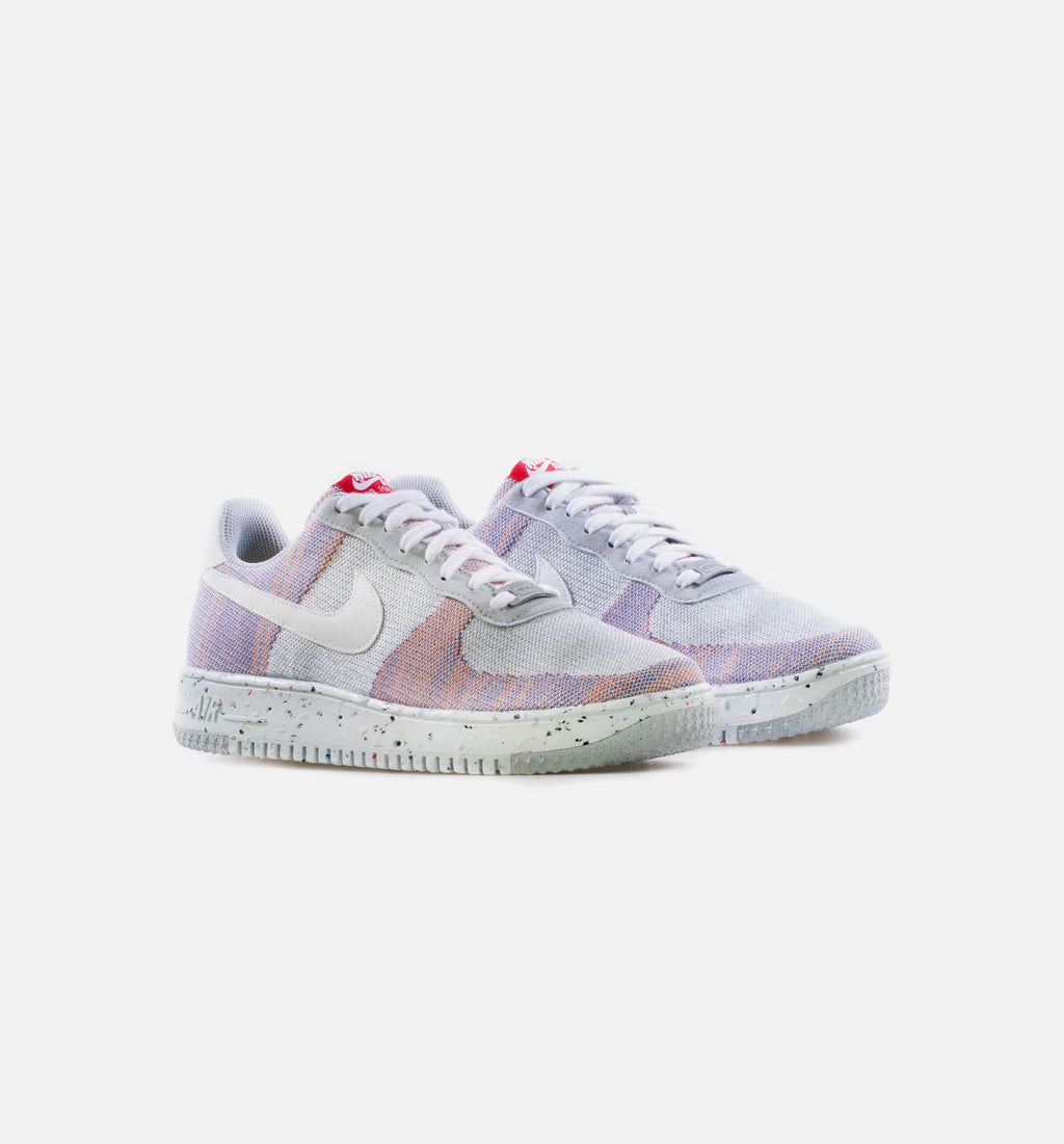 Air Force 1 Crater FlyKnit Mens Lifestyle Shoe Wolf Grey Pure Platinum Gym Red White